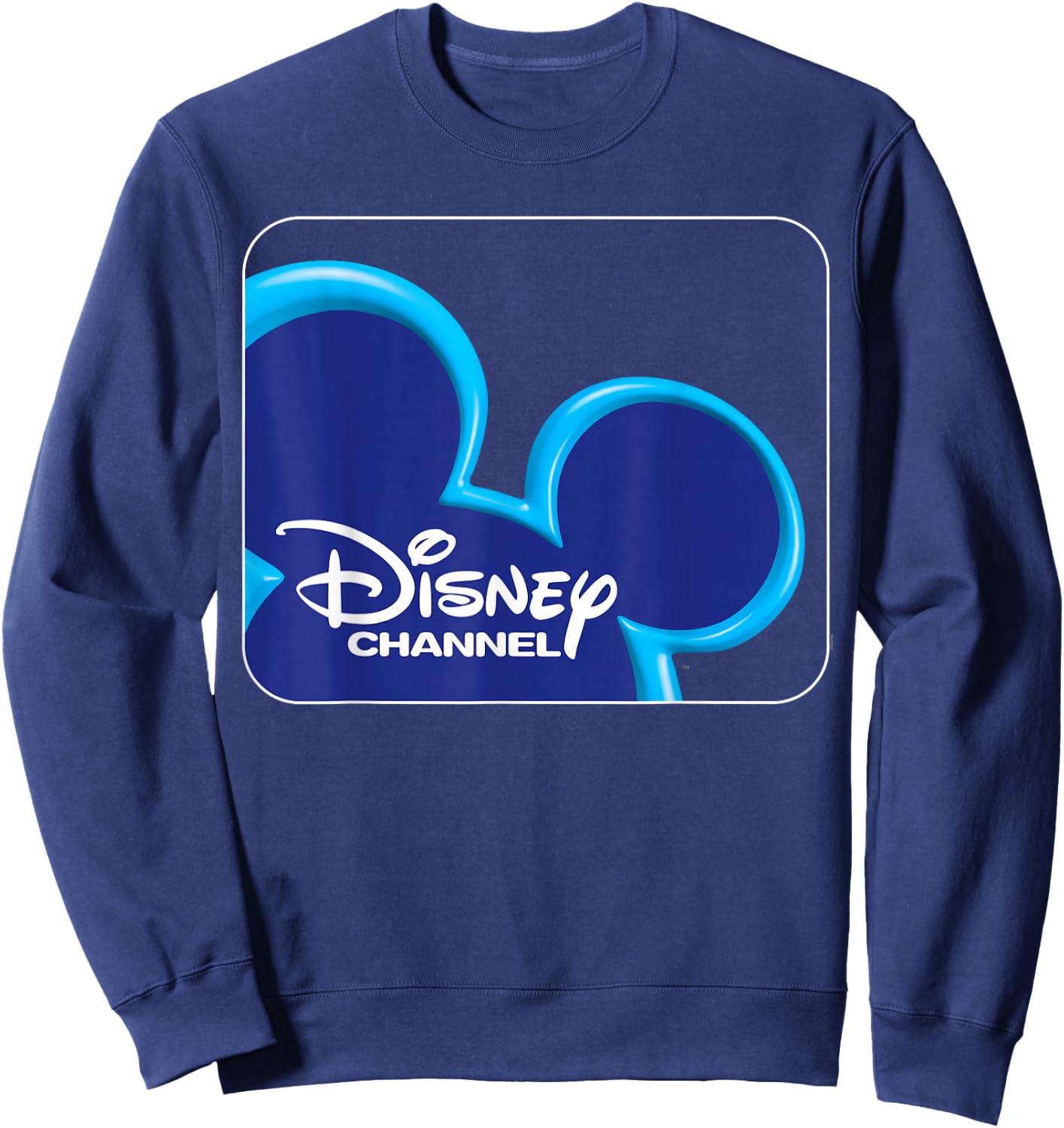 Disney Channel Official Mickey Mouse Blue Retro 2000s Logo Sweatshirt - Sweatshirt | Navy