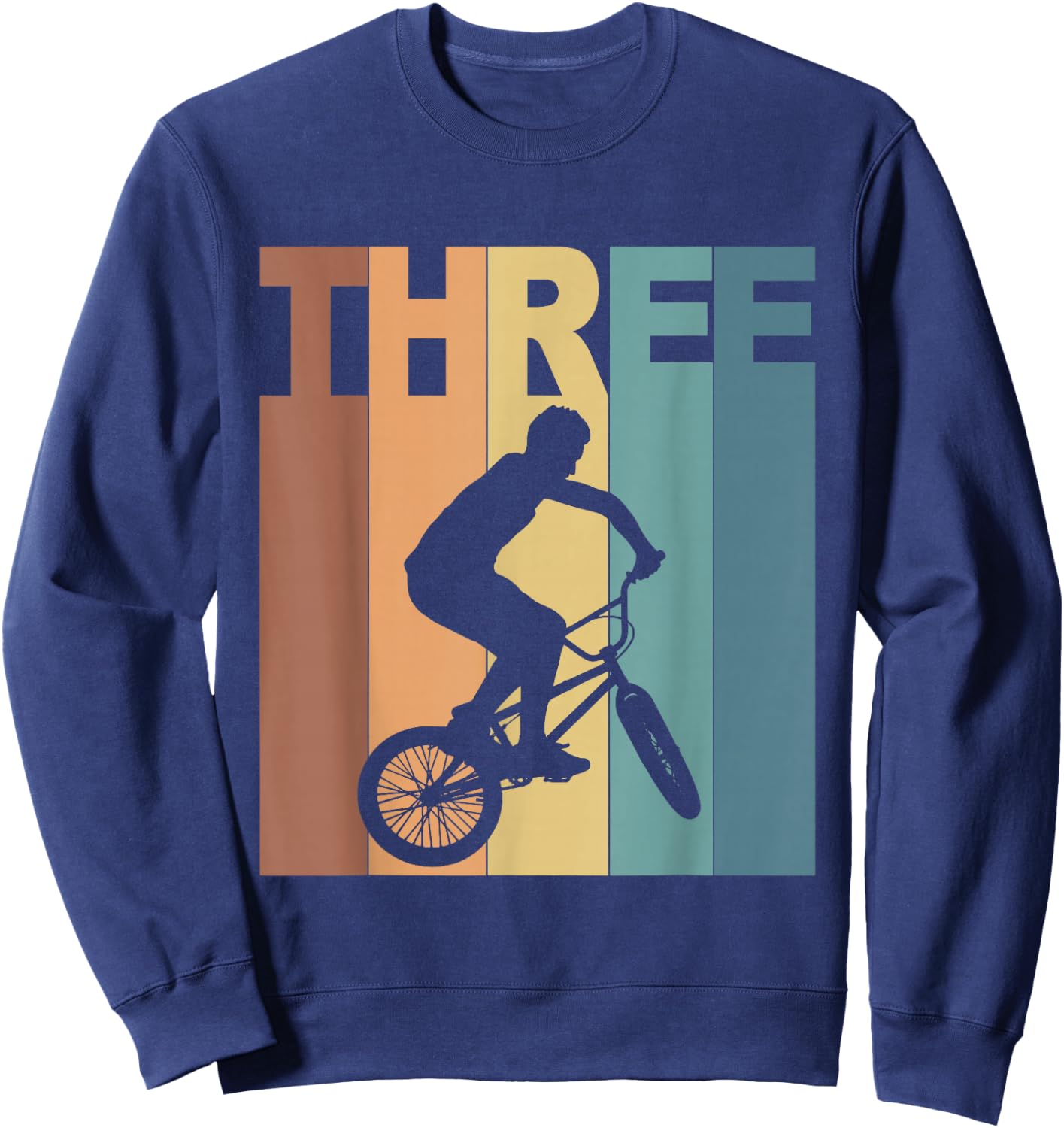 3rd Birthday BMX Bicycle Bike 3 Year Old Boys Birthday Sweatshirt - Sweatshirt | Navy