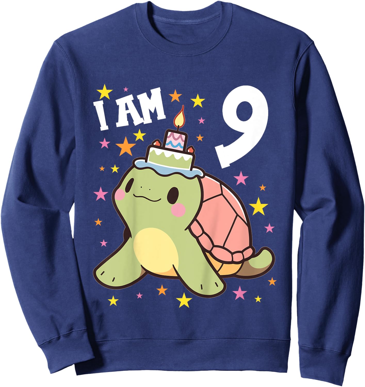 9 Years old Boy and Girl Turtles Turtle 9th birthday Turtle Sweatshirt - Sweatshirt | Navy