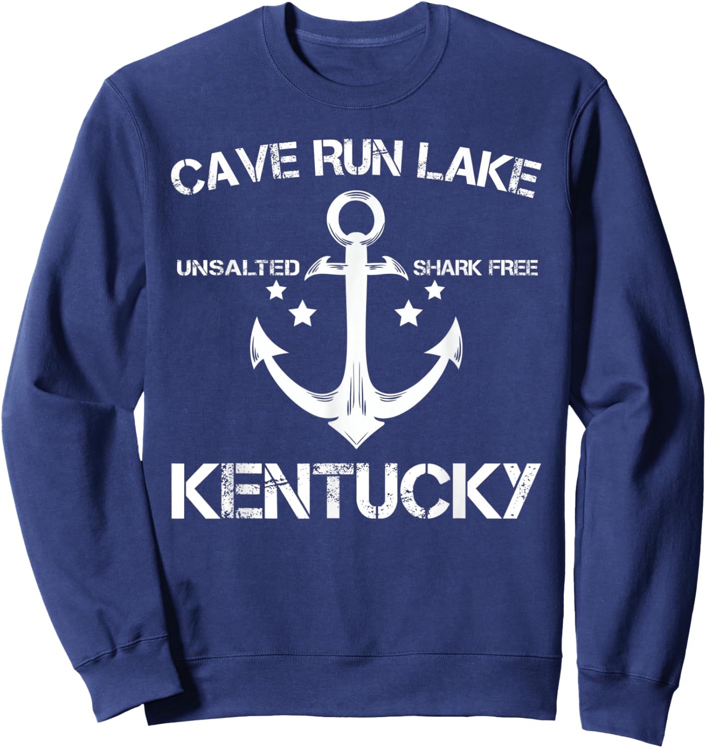 CAVE RUN LAKE KENTUCKY Funny Fishing Camping Summer Gift Men Women Kids Sweatshirt - Sweatshirt | Navy