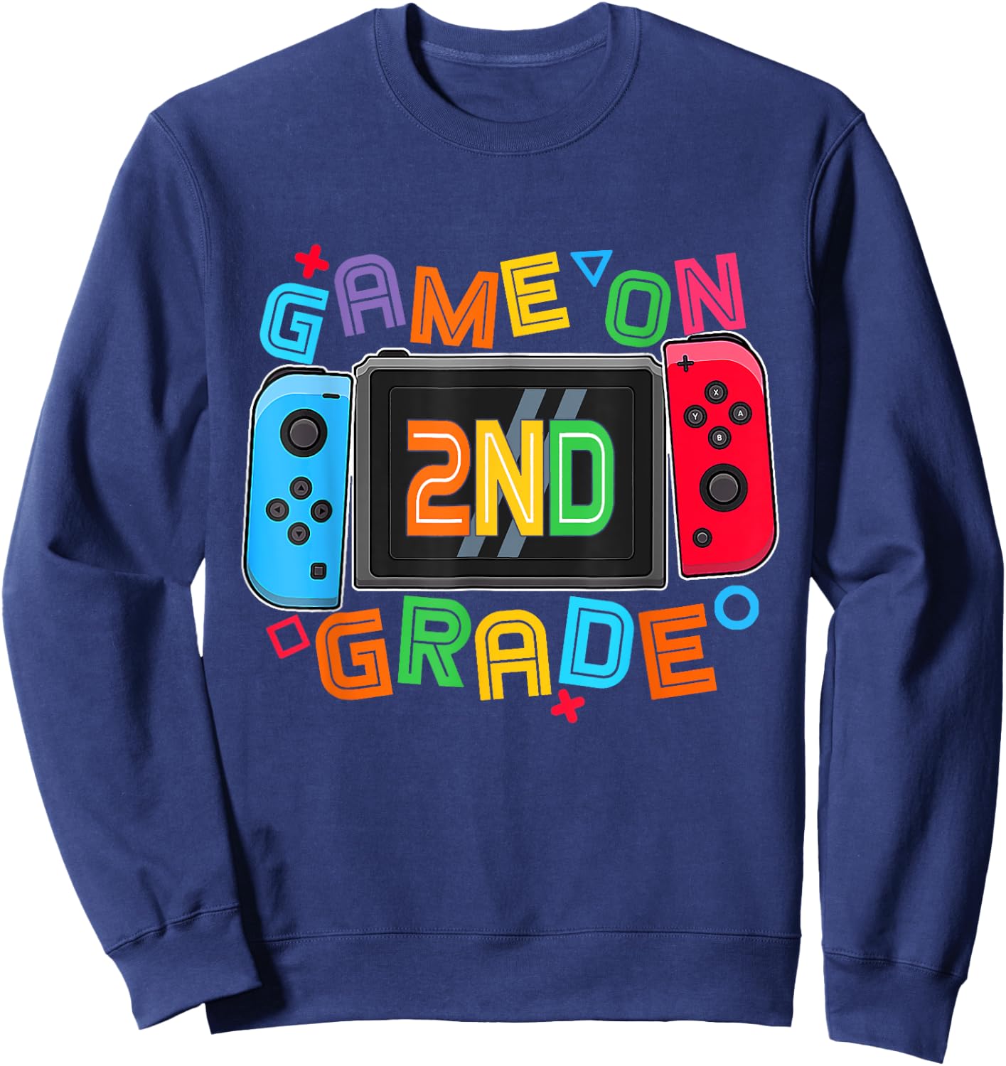 Game On 2nd Grade Gamer Boys Kids Back To School First Day Sweatshirt - Sweatshirt | Navy