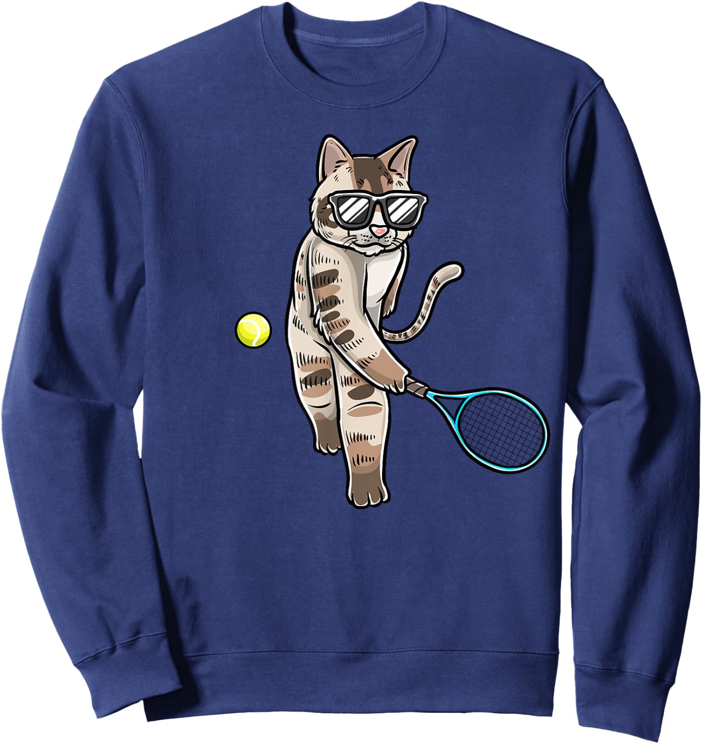 Funny Tennis Cat Sweatshirt - Sweatshirt | Navy