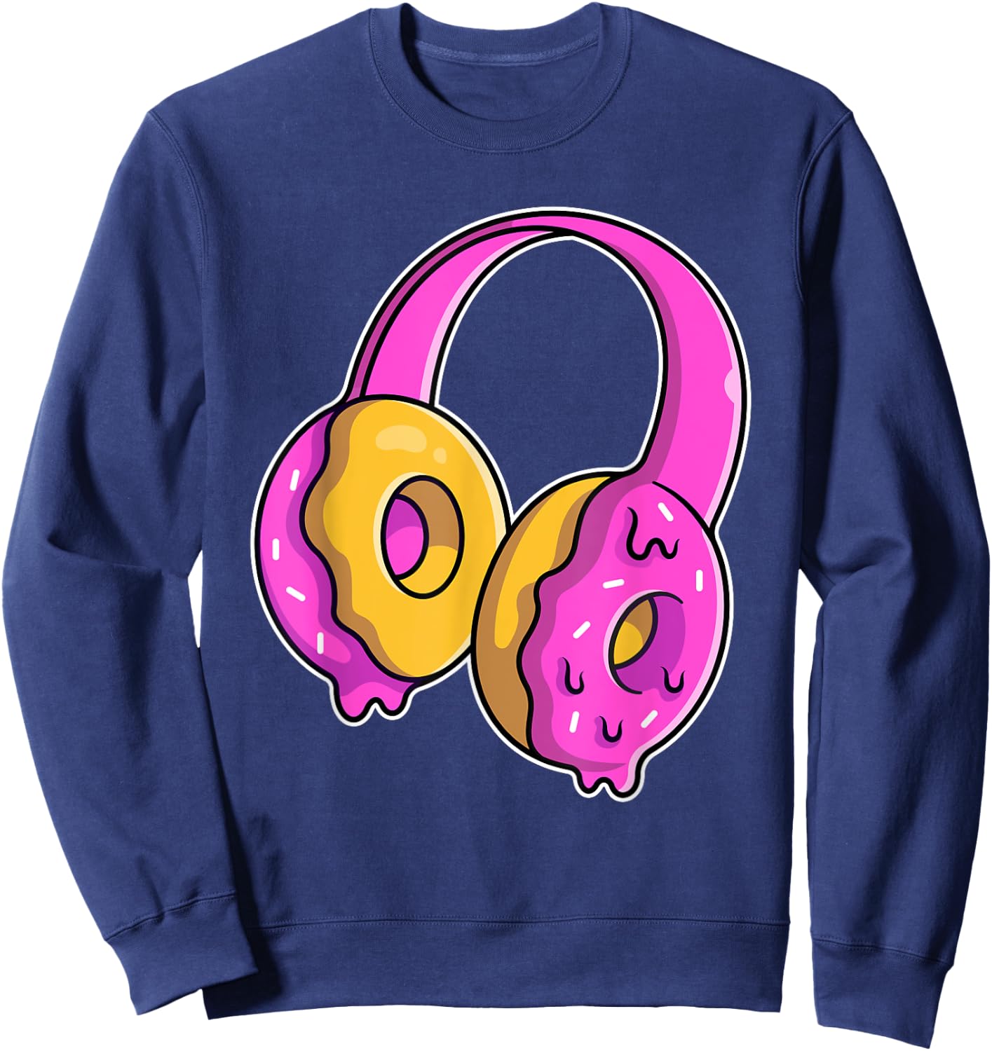 Donuts as headphones for DJ and music Sweatshirt - Sweatshirt | Navy