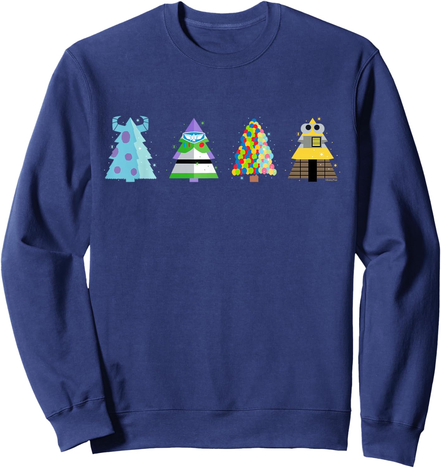 Disney and Pixar Holiday Character Christmas Trees Sweatshirt - Sweatshirt | Navy