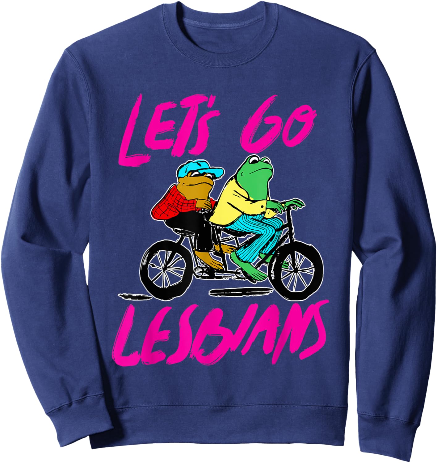 Let's Go Lesbians Frog Howdy Lesbian Design Sweatshirt - Sweatshirt | Navy