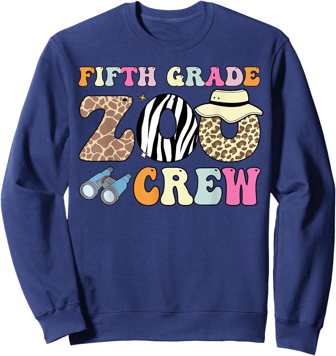 Field Zoo Trip Shirt For Teacher, Fifth Grade Crew Women Kids Sweatshirt - Sweatshirt | Navy