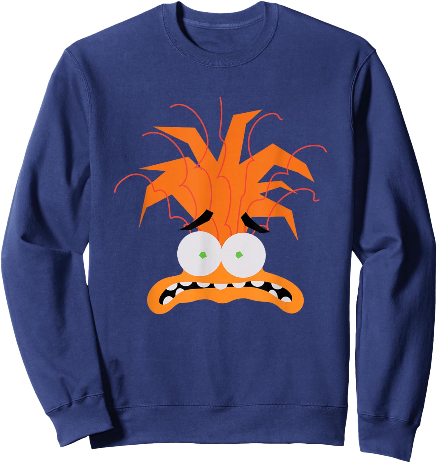 Disney Pixar Inside Out 2 Anxiety Big Head Logo Sweatshirt - Sweatshirt | Navy
