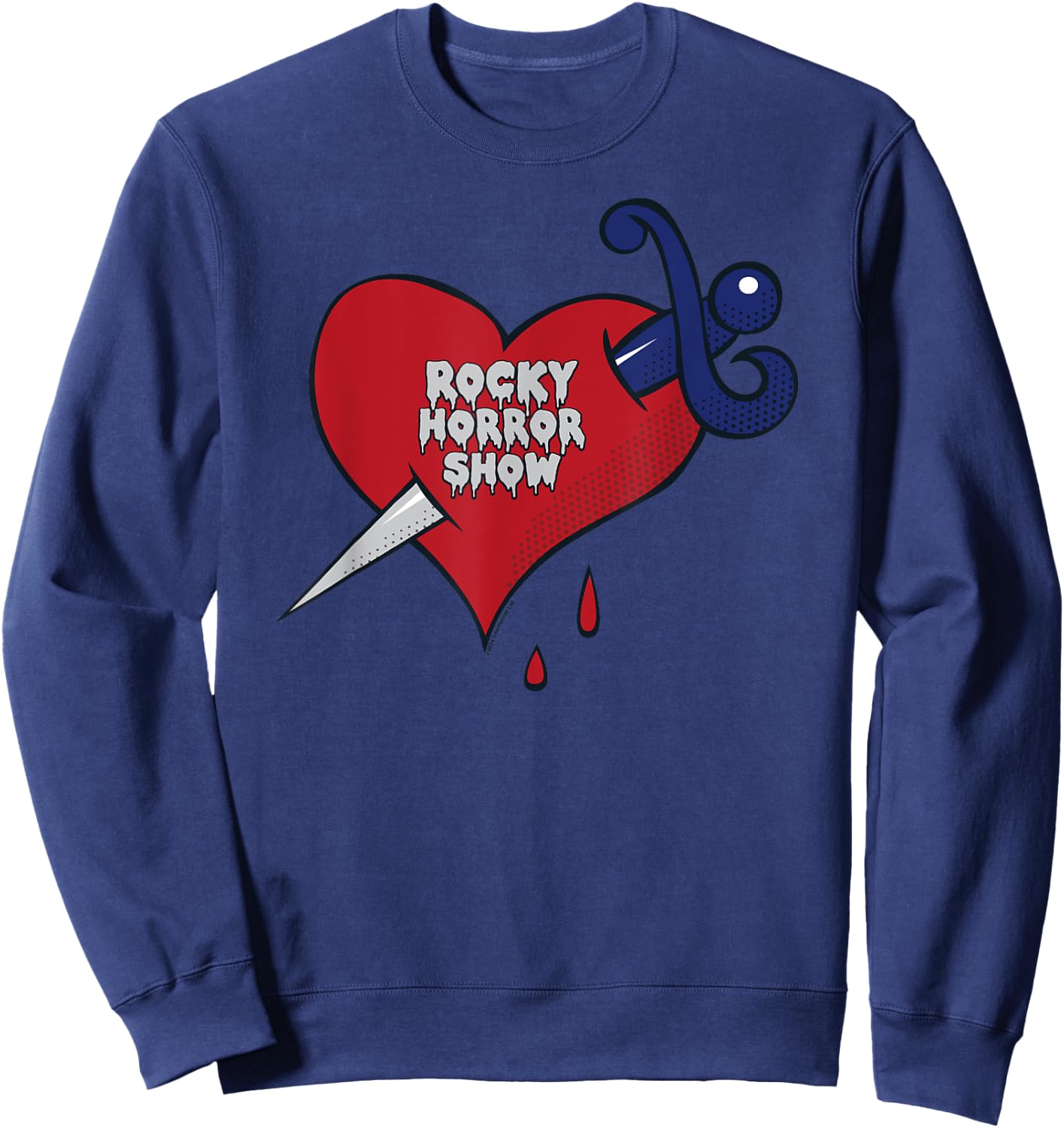 Rocky Horror Show Bleeding Heart Logo Tattoo Sweatshirt - Sweatshirt | Navy