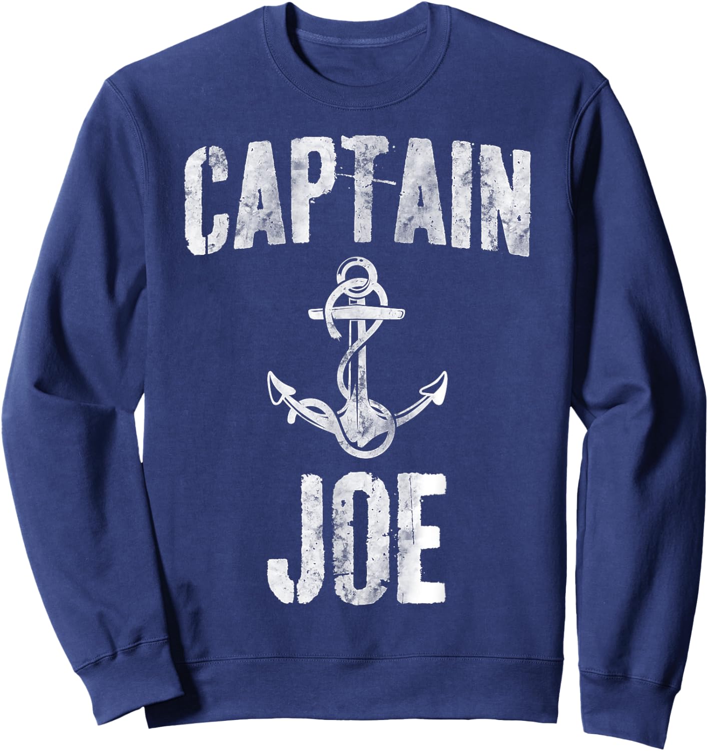 Funny Personalized Boating Shirt First Name Captain Joe Sweatshirt - Sweatshirt | Navy
