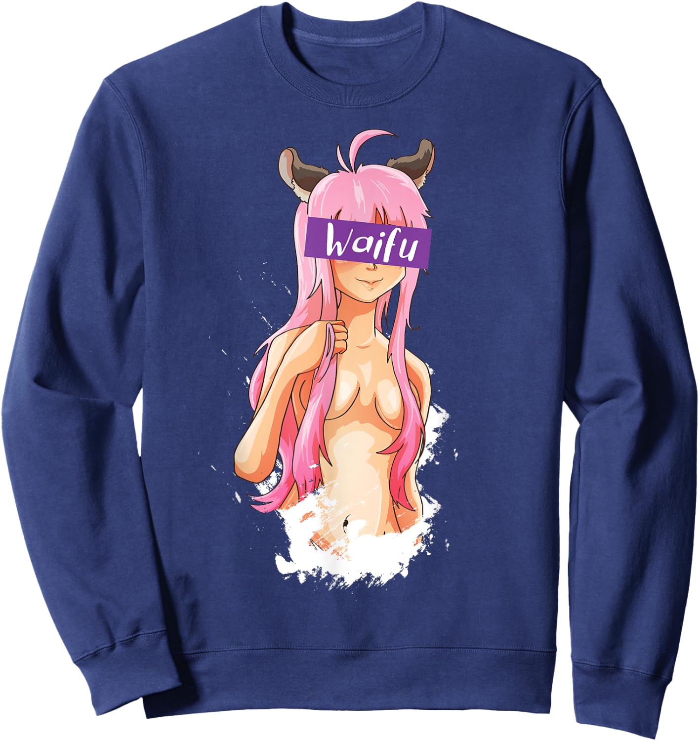 Waifu Anime Girl Manga Comic Sweatshirt - Sweatshirt | Navy