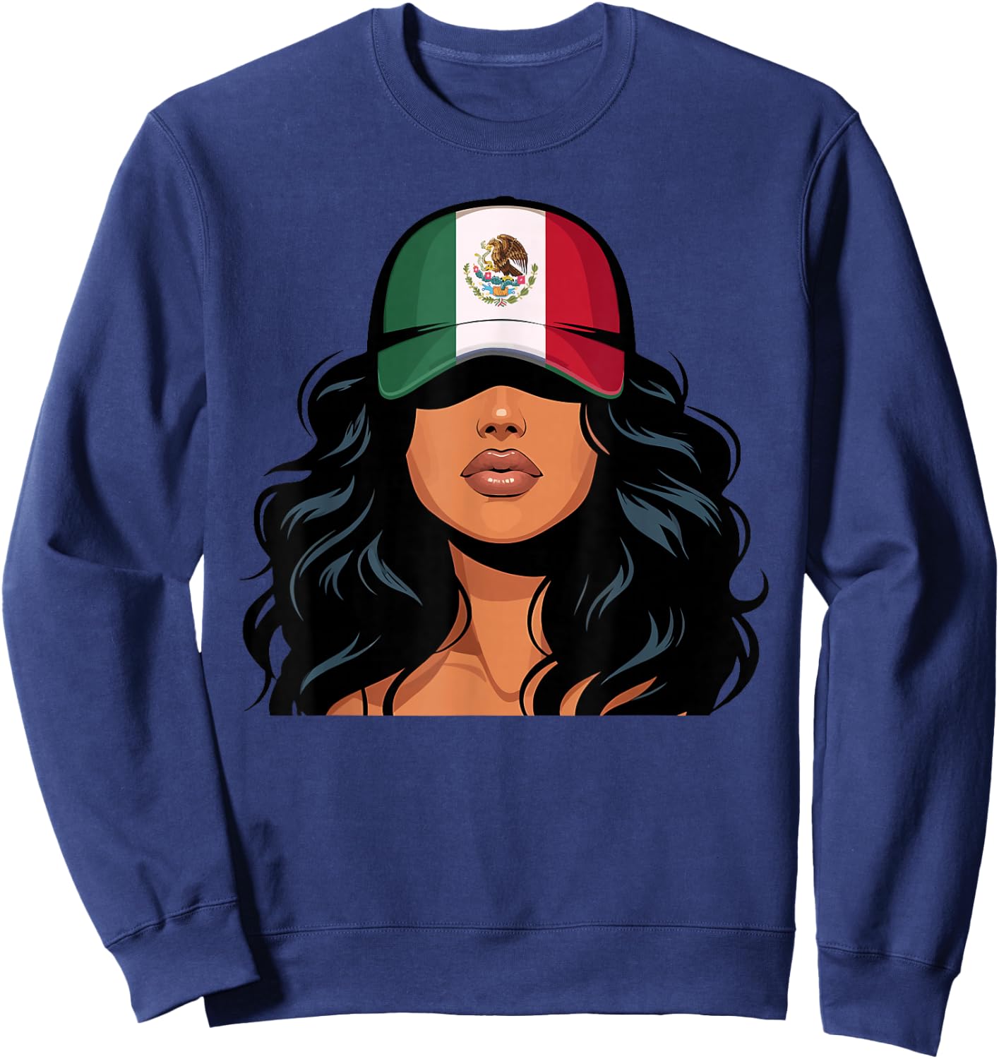 Mexican Girl Mexico Flag Proud Mexicana Women Sweatshirt - Sweatshirt | Navy