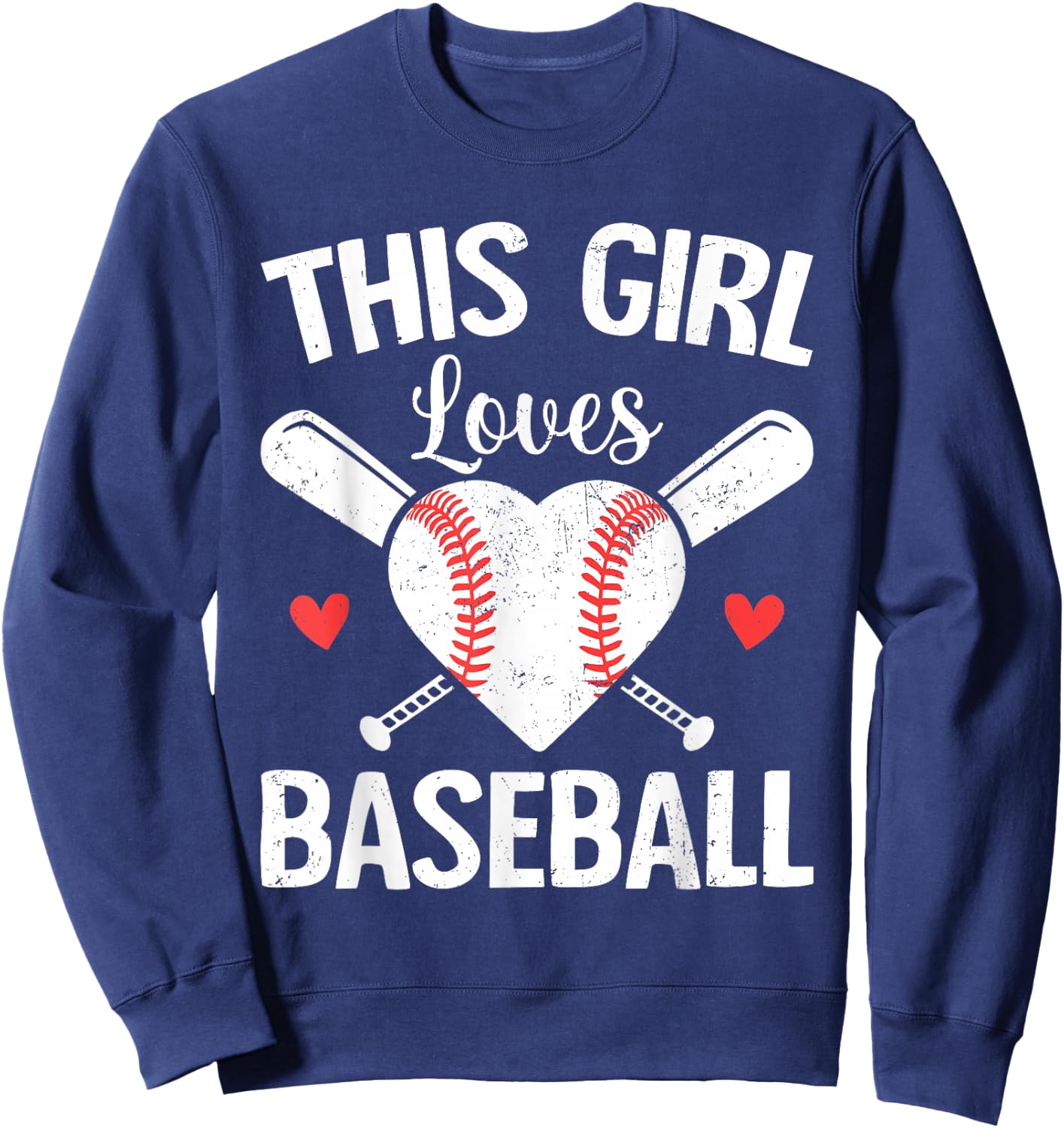 This Girl Loves Baseball Cute Baseball Girl Women Sweatshirt - Sweatshirt | Navy
