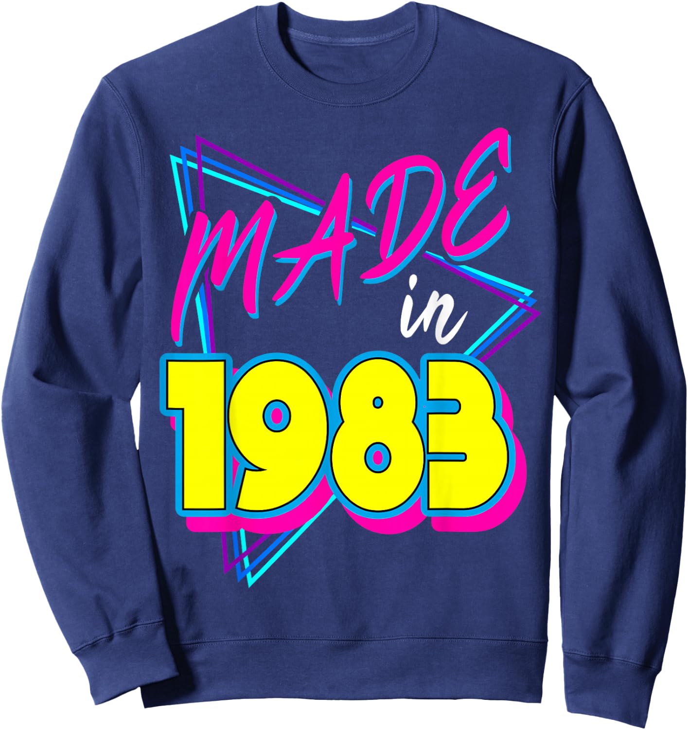 Made in 1983 38th Birthday Retro 38 Years Old 80s Vintage Sweatshirt - Sweatshirt | Navy