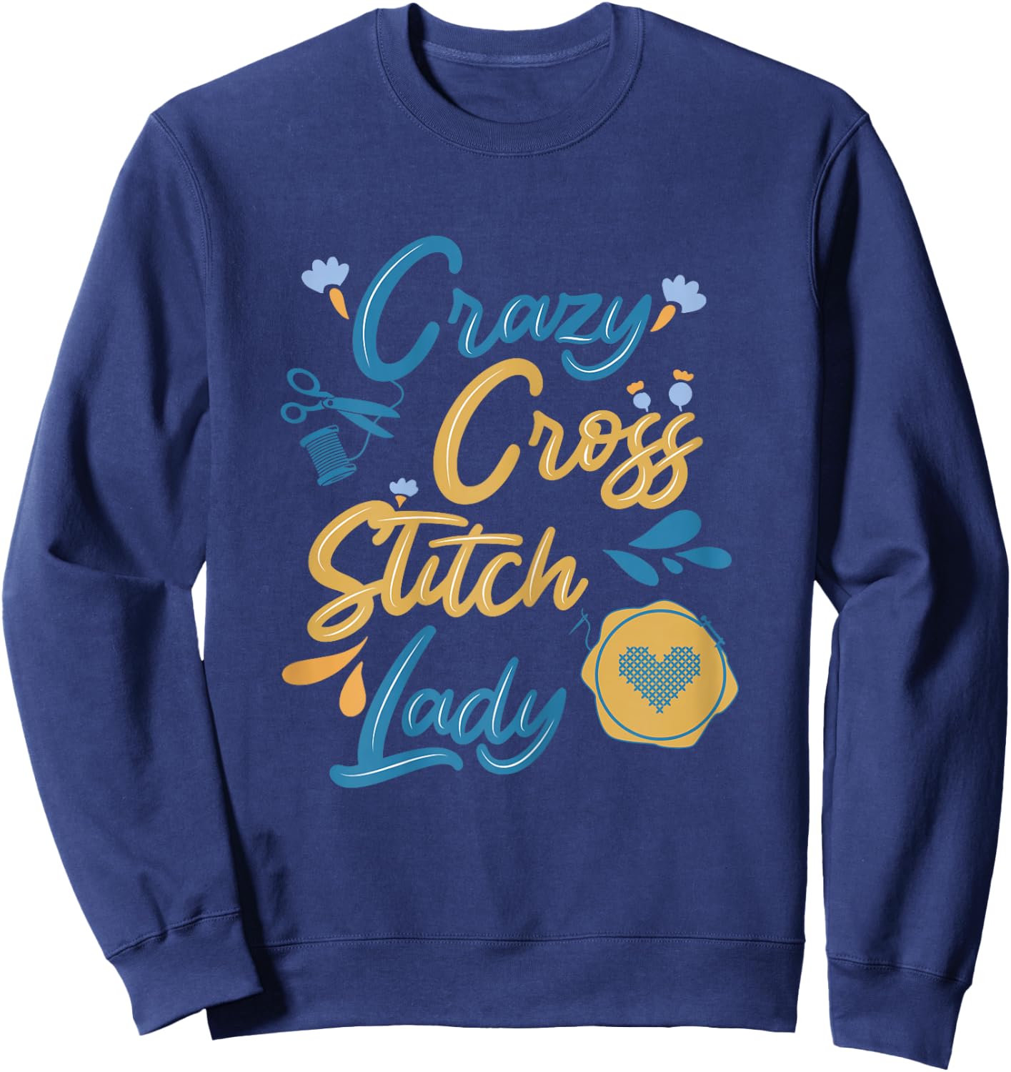 Crazy Cross Stitch Lady Sweatshirt - Sweatshirt | Navy