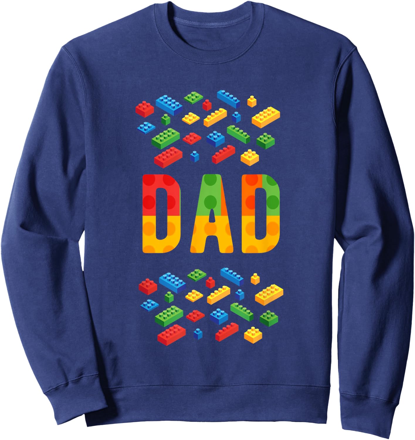 DAD Master Builder Building Bricks Blocks Family Matching Sweatshirt - Sweatshirt | Navy