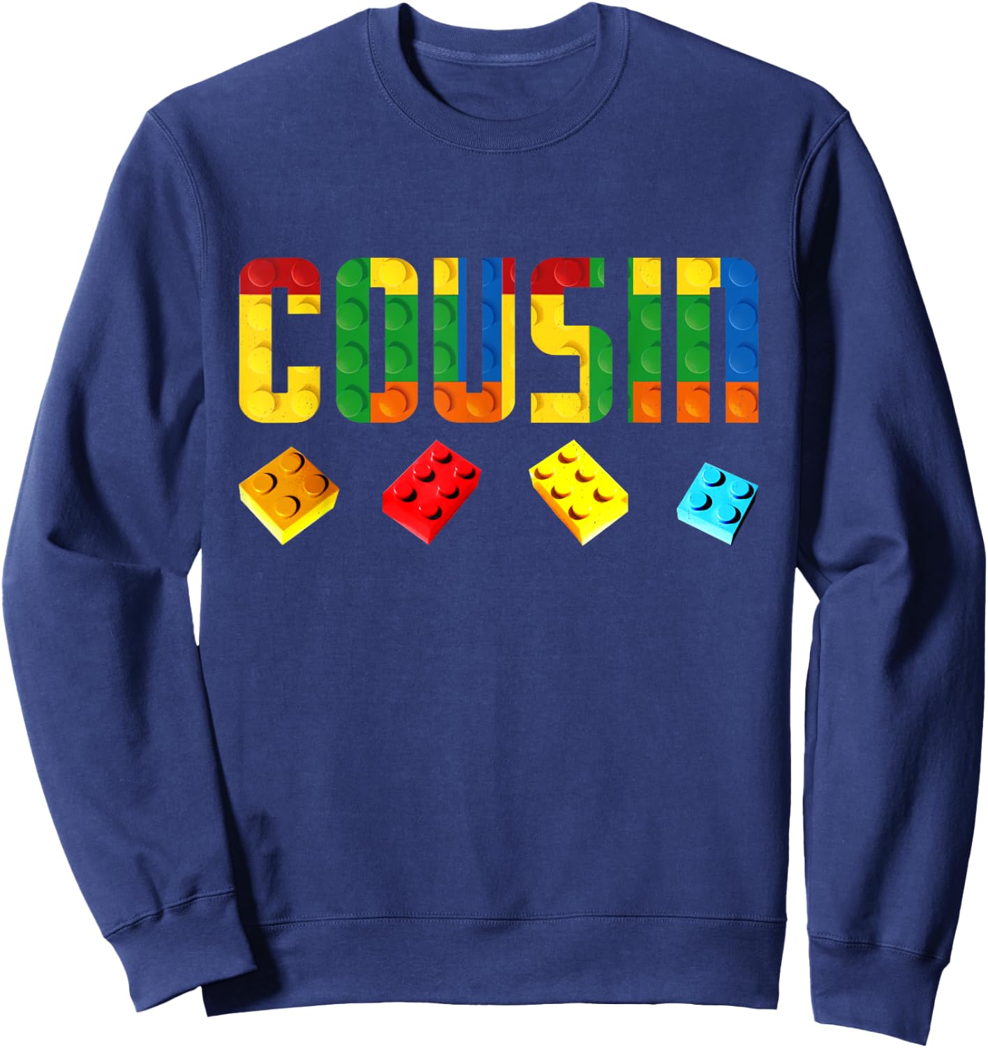 Cousin Master Builder Building Blocks Birthday Family Kids Sweatshirt - Sweatshirt | Navy