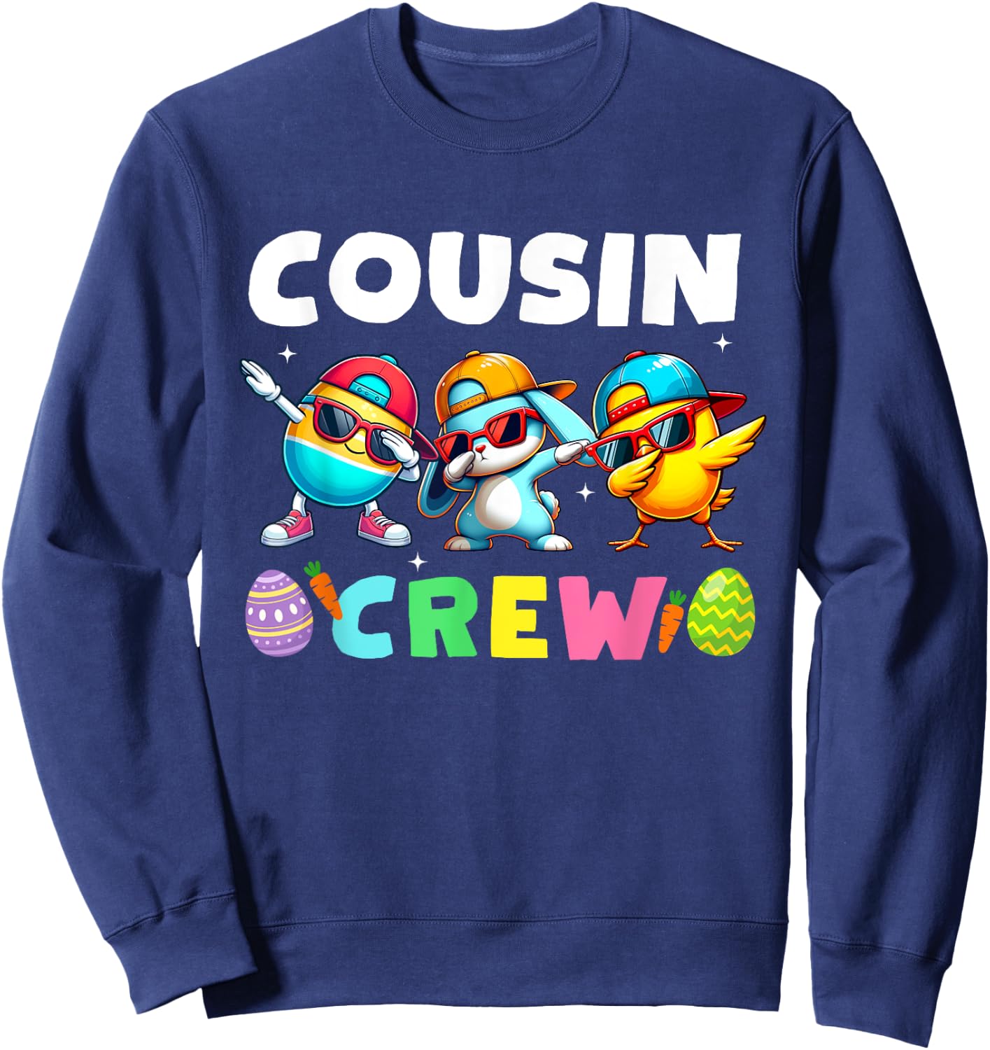 Cousin Crew Easter Bunny Family Matching Girls Boys Toddler Sweatshirt - Sweatshirt | Navy