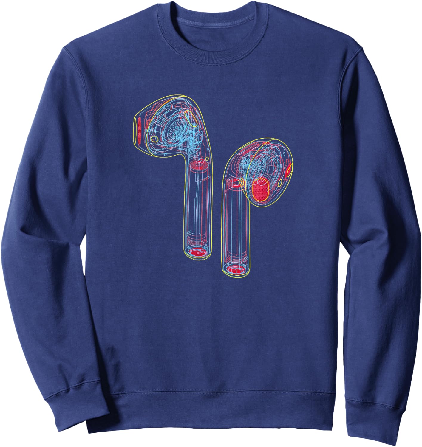 Man Woman Crew with Airpods Sweatshirt - Sweatshirt | Navy