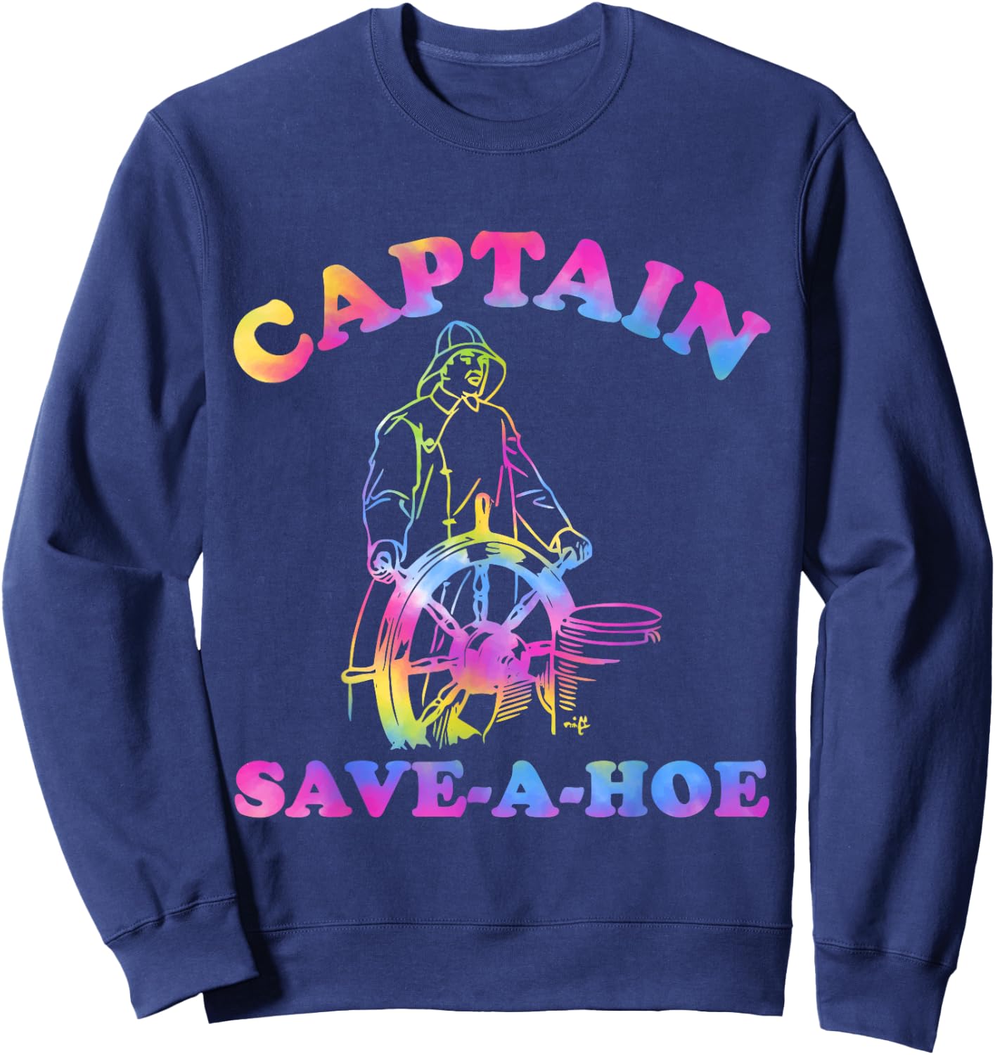 Captain Save-A-Hoe Hippie Design Sweatshirt - Sweatshirt | Navy
