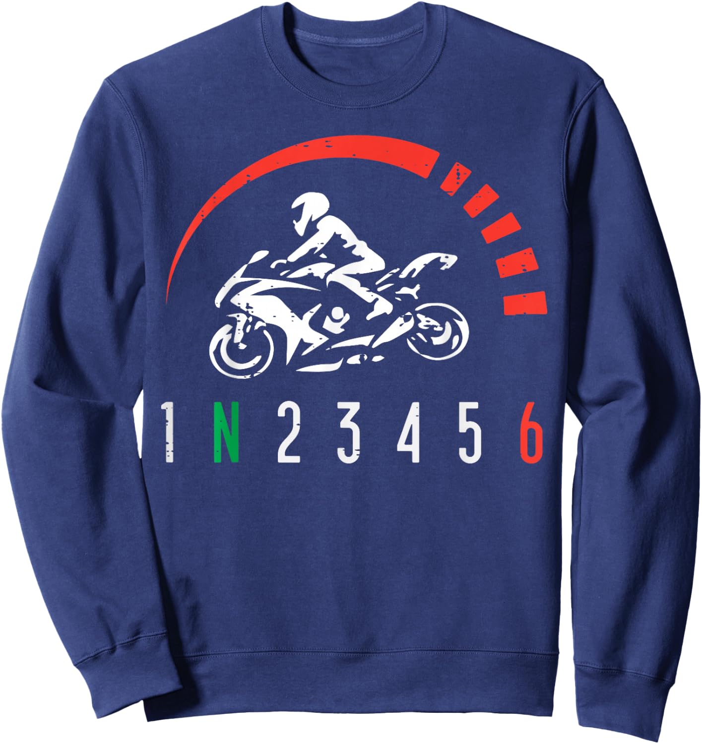 1N23456 Motorcycle Gear Shift Biker Motorbike Women Men Kids Sweatshirt - Sweatshirt | Navy