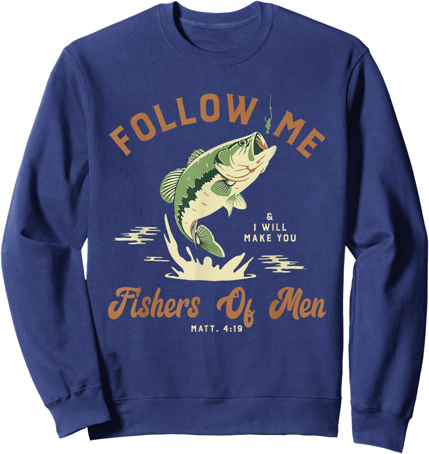 Fishers Of Men Retro Vintage Christian Bible Gift Sweatshirt - Sweatshirt | Navy