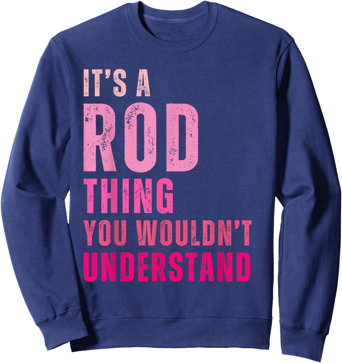 Rod Personalized Names Apparel Vintage , Black, Small, Short Sleeve, Letter Print, Vintage Design Sweatshirt - Sweatshirt | Navy