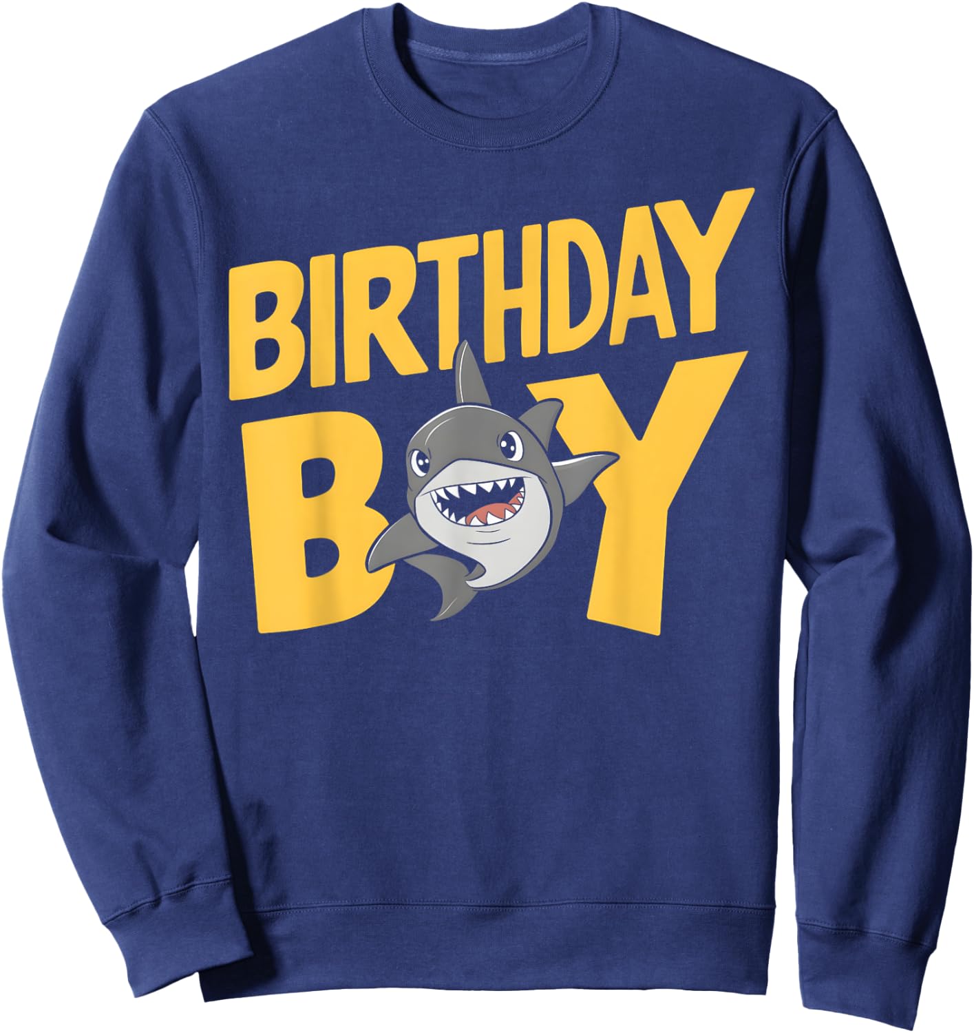 Shark Sea Ocean Theme Birthday Party for Kids Boy Toddler Sweatshirt - Sweatshirt | Navy