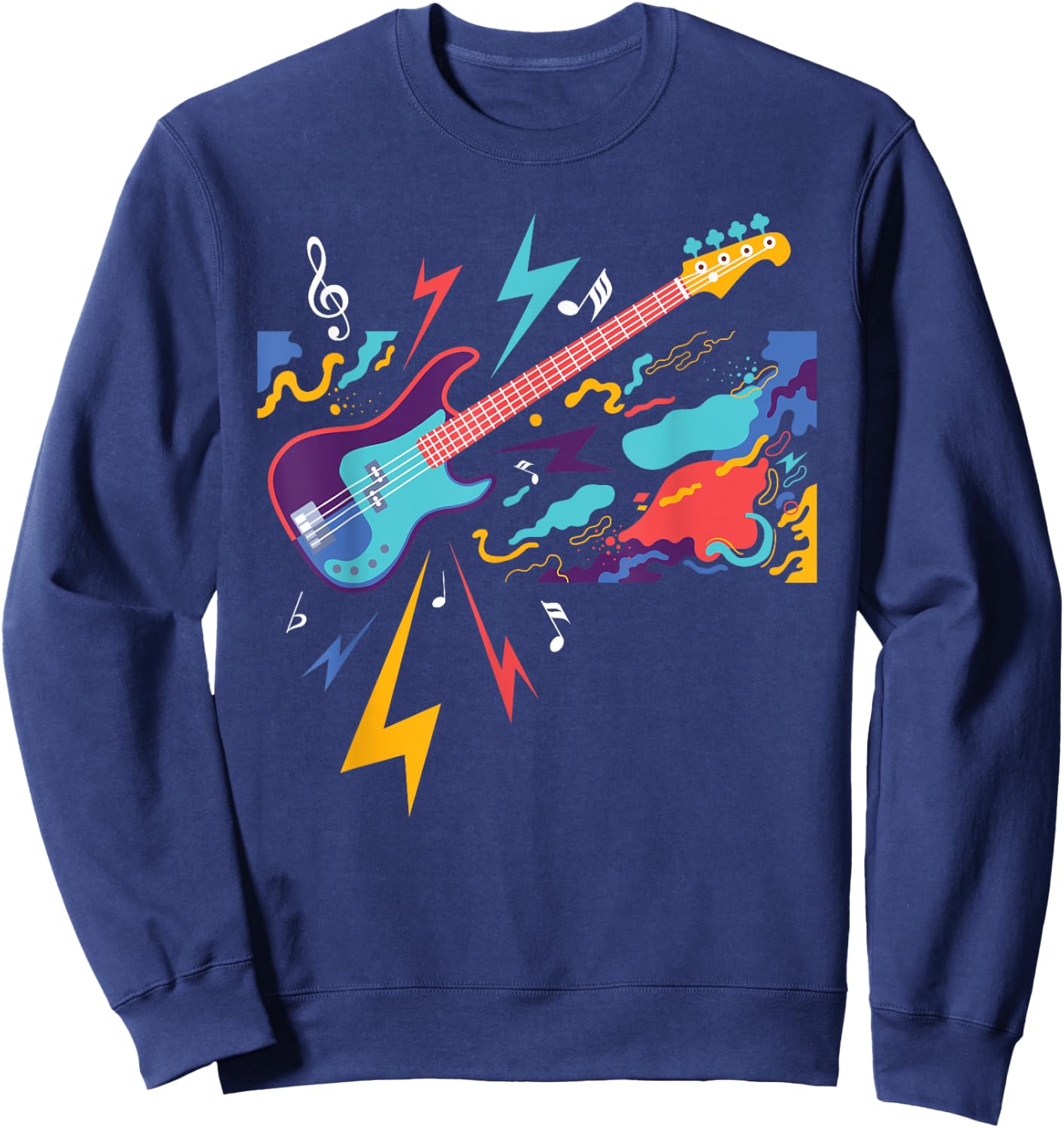 Electric Guitar - Guitar Player Guitarist Rock Musician Sweatshirt - Sweatshirt | Navy