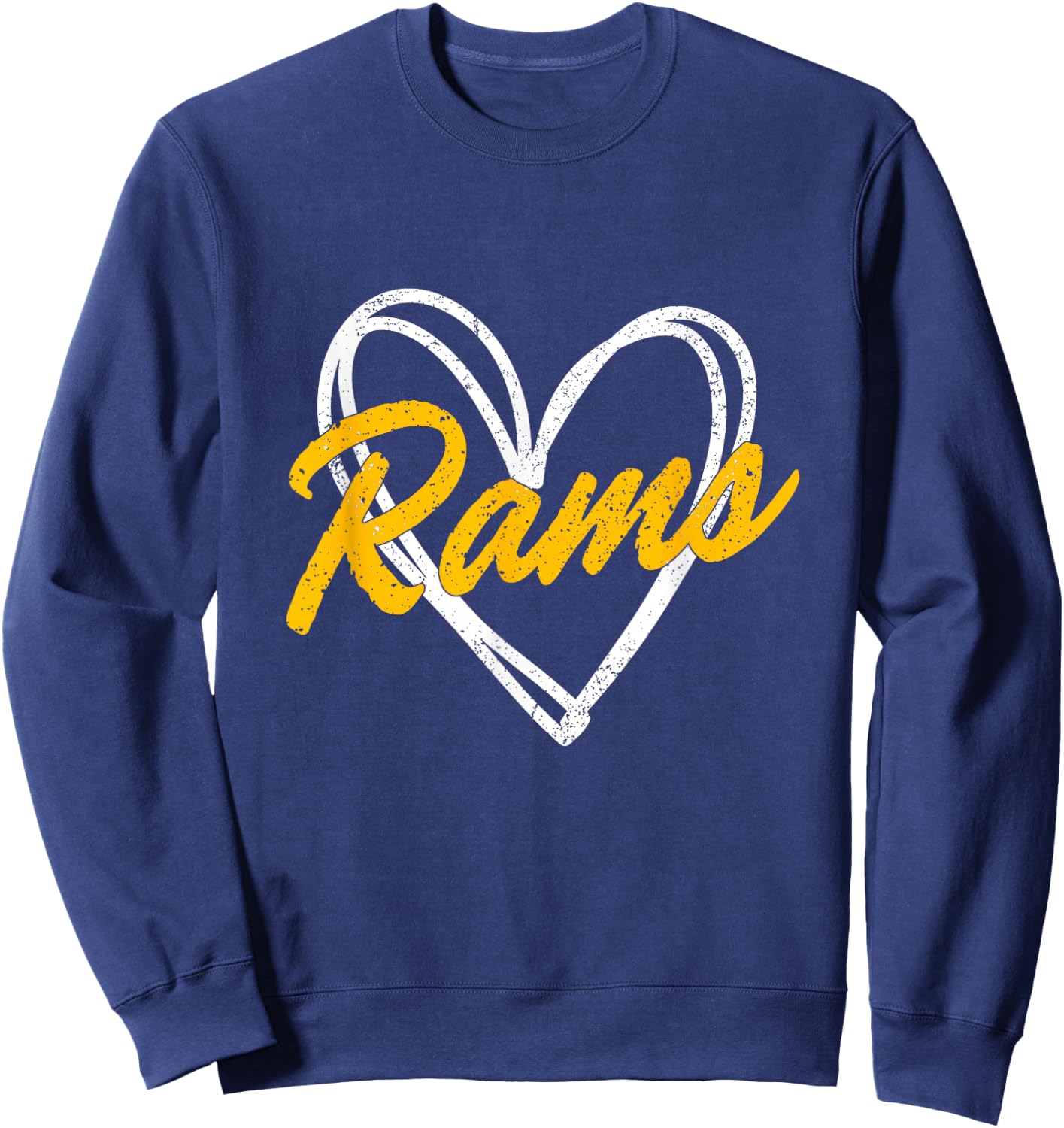 Rams Love Heart Vintage Gift Women Boys Girls Kids Sweatshirt - Sweatshirt | Navy
