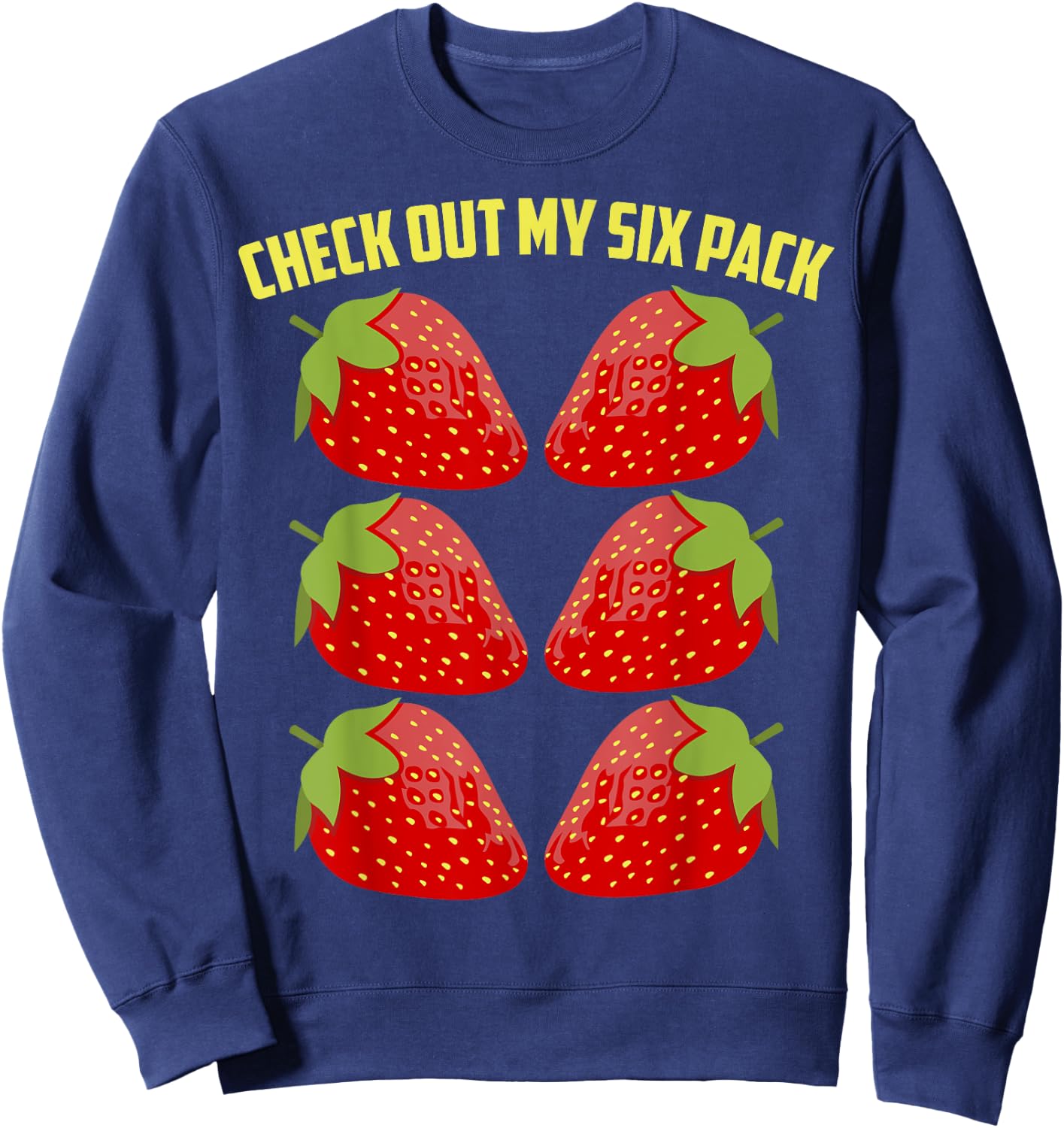 Cool Strawberry Art Women Strawberry Fruit Lover Sweatshirt - Sweatshirt | Navy