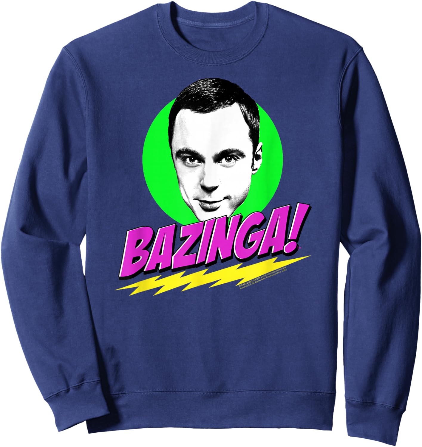 The Big Bang Theory Neon Sheldon Bazinga Sweatshirt - Sweatshirt | Navy