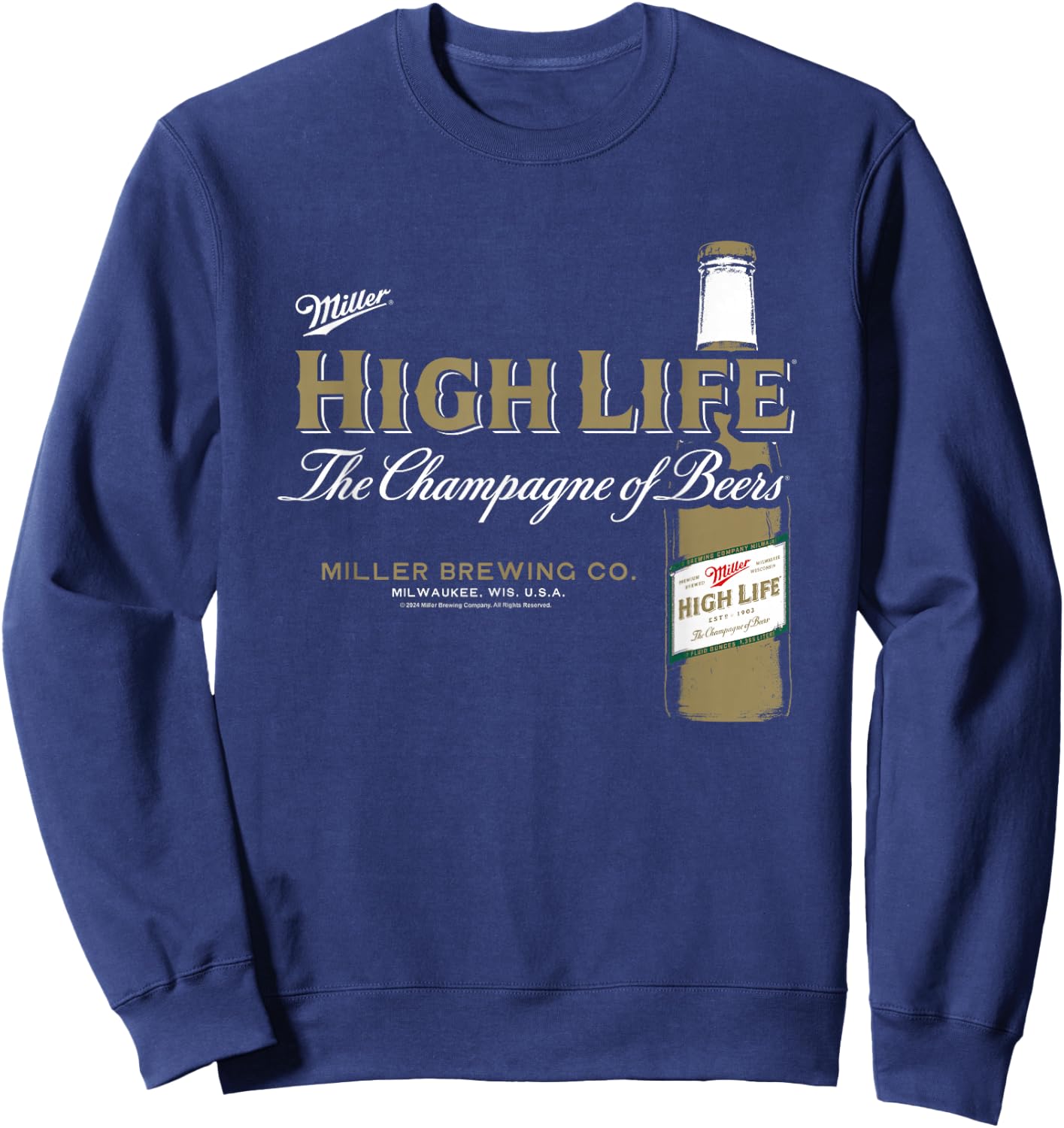 Miller High Life The Champagne Of Beers Brewing Co. Vintage Sweatshirt - Sweatshirt | Navy