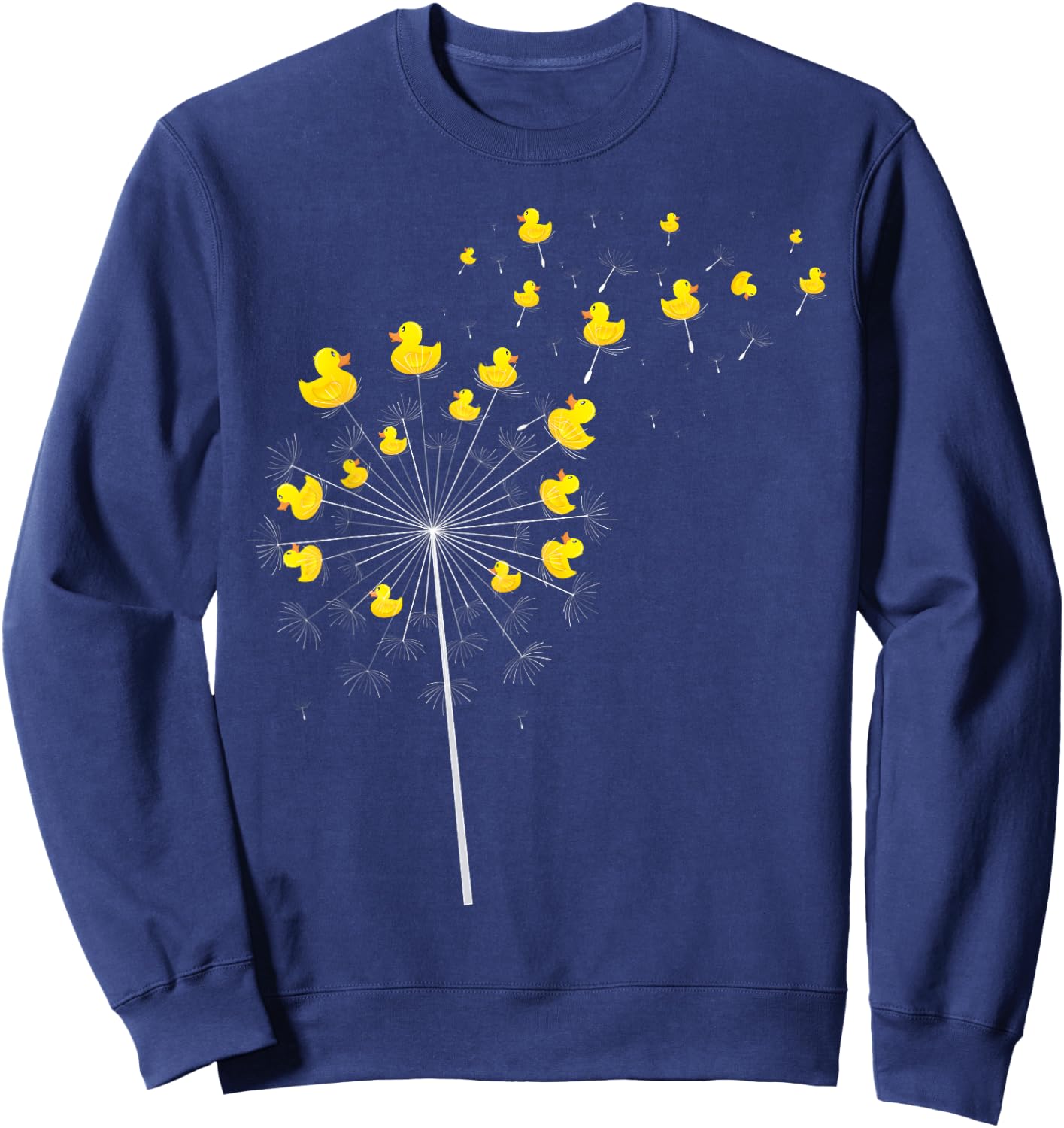 Dandelion Duckie Lover Duckling Bath Toy Ducky Rubber Duck Sweatshirt - Sweatshirt | Navy