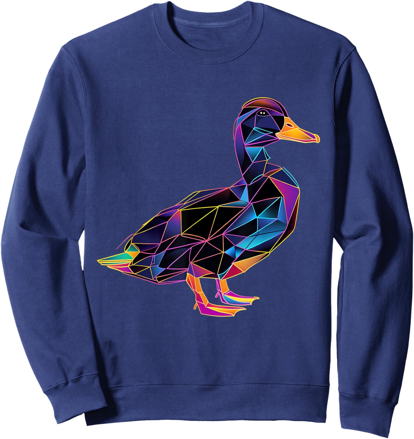 Duck Polygon Colorful Waterfowl Mallard Duck Lover Sweatshirt - Sweatshirt | Navy