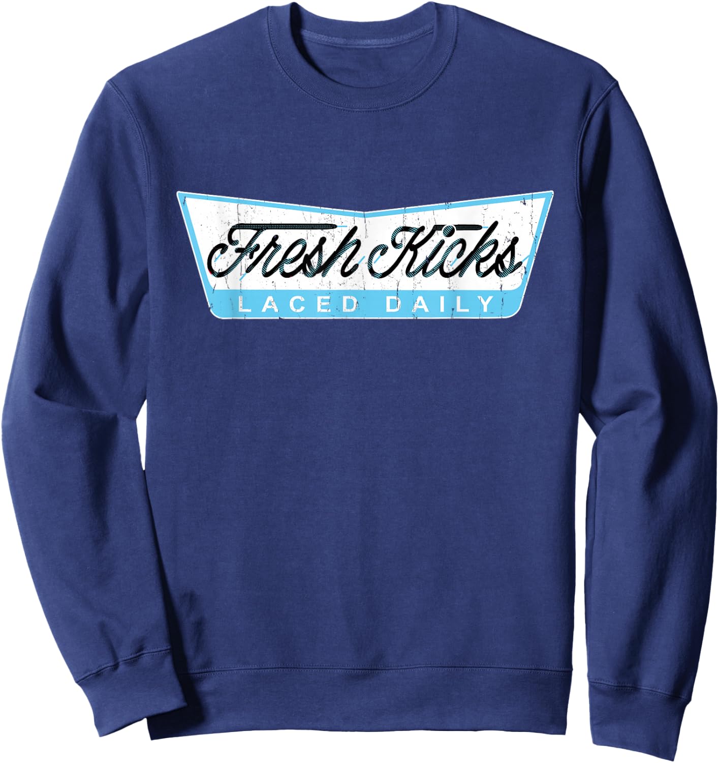 Blue Fresh Kicks Blue Graphic Sweatshirt - Sweatshirt | Navy