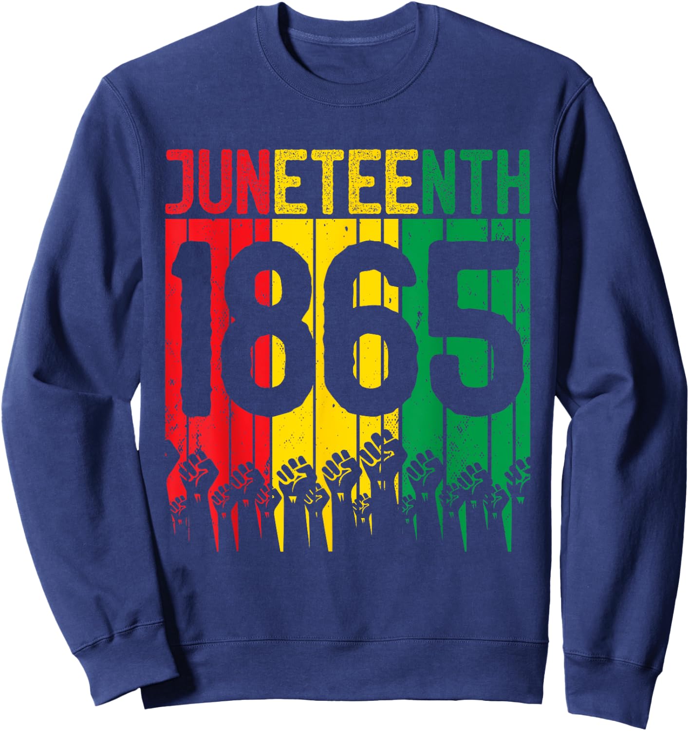 Vintage Juneteenth 1865 African Men Women Boys Girls Kids Sweatshirt - Sweatshirt | Navy