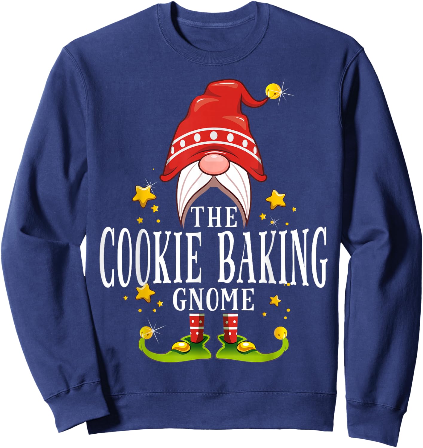 The Cookie Baking Gnome Christmas Matching Sweatshirt - Sweatshirt | Navy