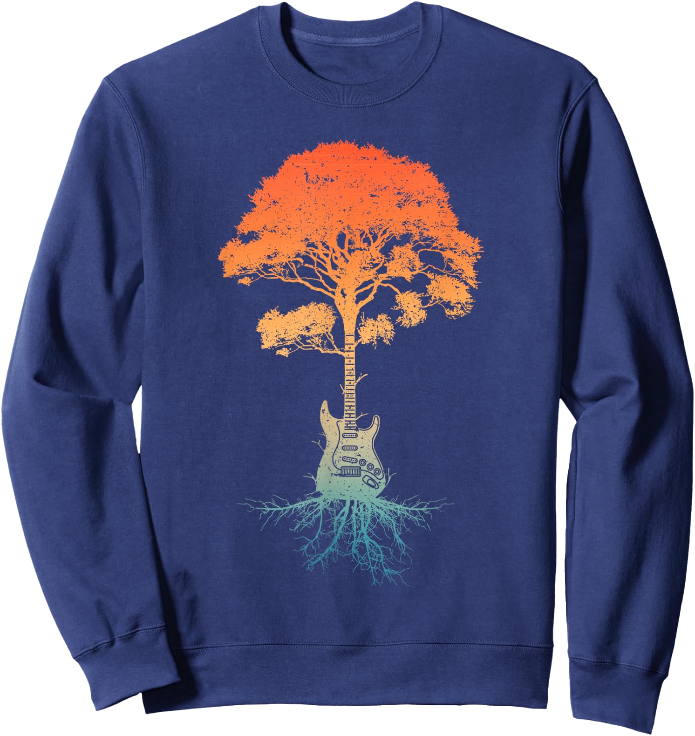 Guitar Art Women Guitar Player Rockstar Guitarist Sweatshirt - Sweatshirt | Navy