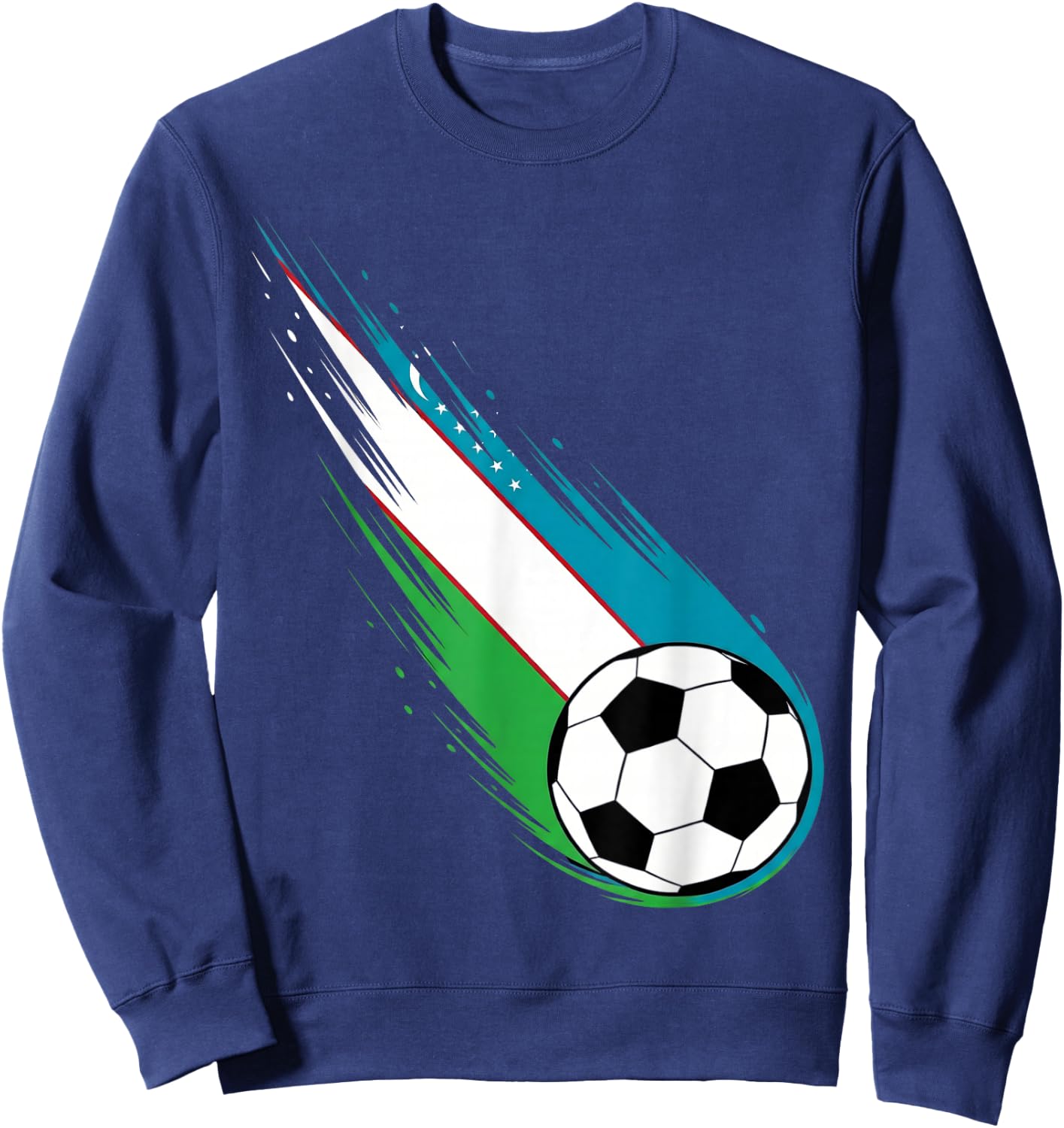 Uzbekistan Flag Graphic Uzbekistan Pride Heritage Sweatshirt - Sweatshirt | Navy
