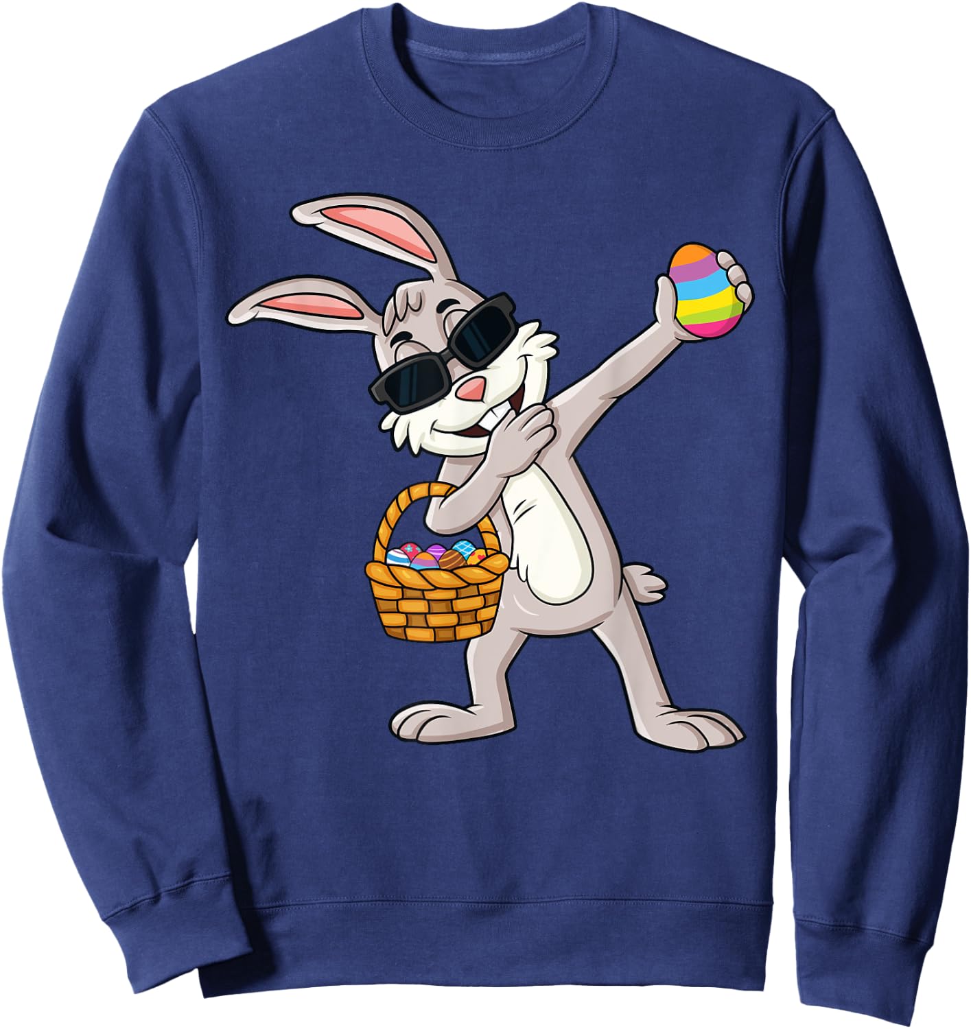 Dabbing Rabbit Easter Day Eggs Dab Boys Girls Kids Sweatshirt - Sweatshirt | Navy