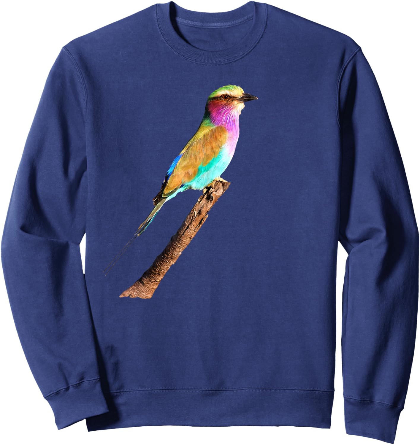 Lilac-breasted Roller Artwork for Bird Watchers Sweatshirt - Sweatshirt | Navy
