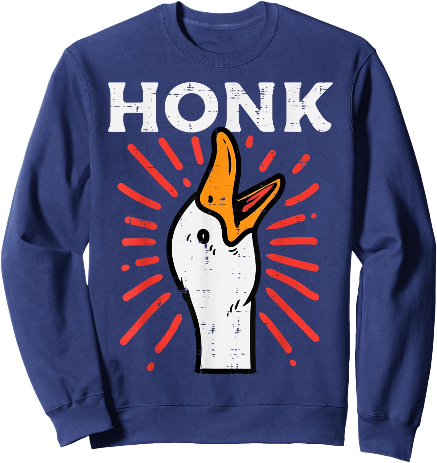 Duck Honk Funny Quack Goose Chicken Meme Men Women Kids Sweatshirt - Sweatshirt | Navy