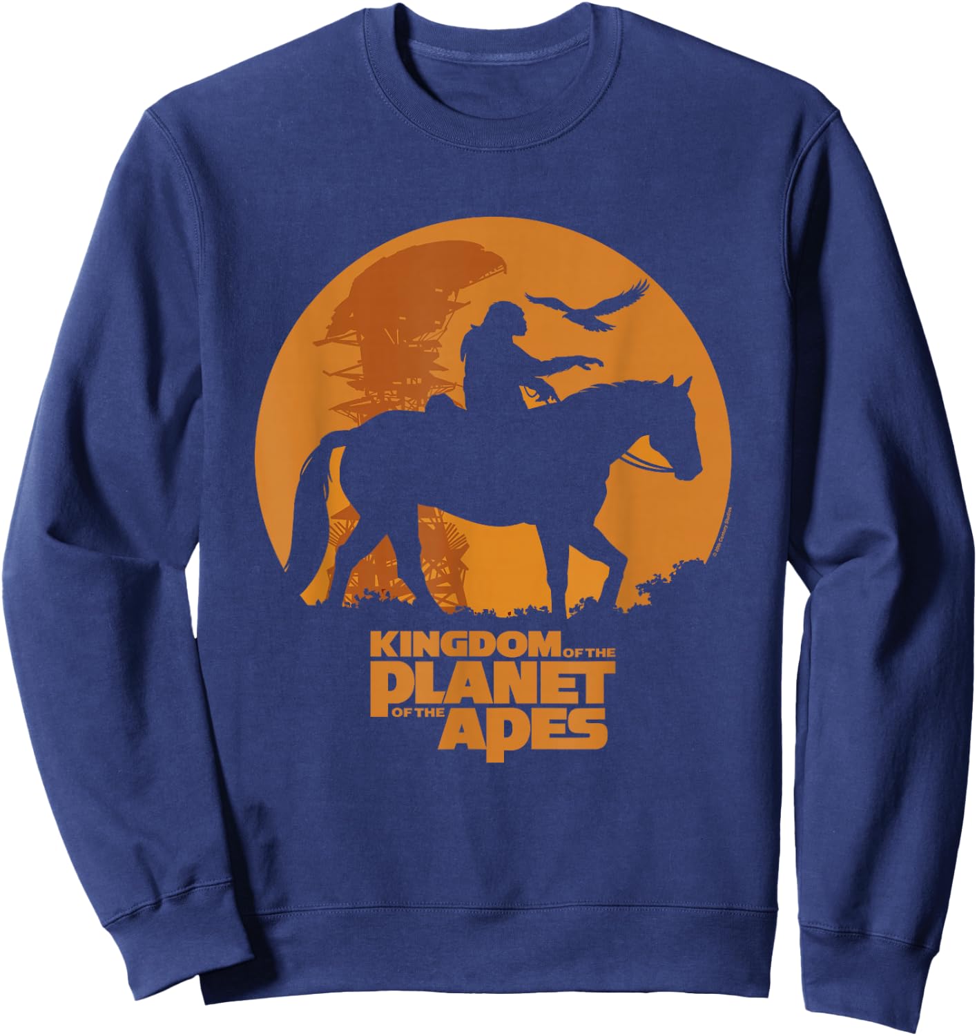 Kingdom of the Planet of the Apes Caesar Moon Silhouette Sweatshirt - Sweatshirt | Navy