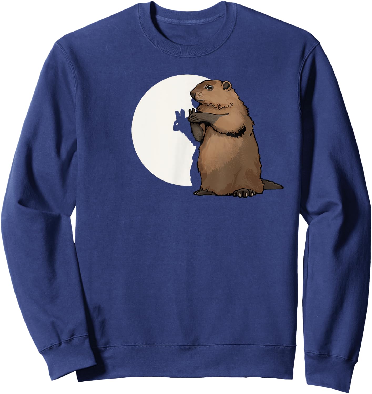 Groundhog Day Shadow Puppet Funny Gift Sweatshirt - Sweatshirt | Navy