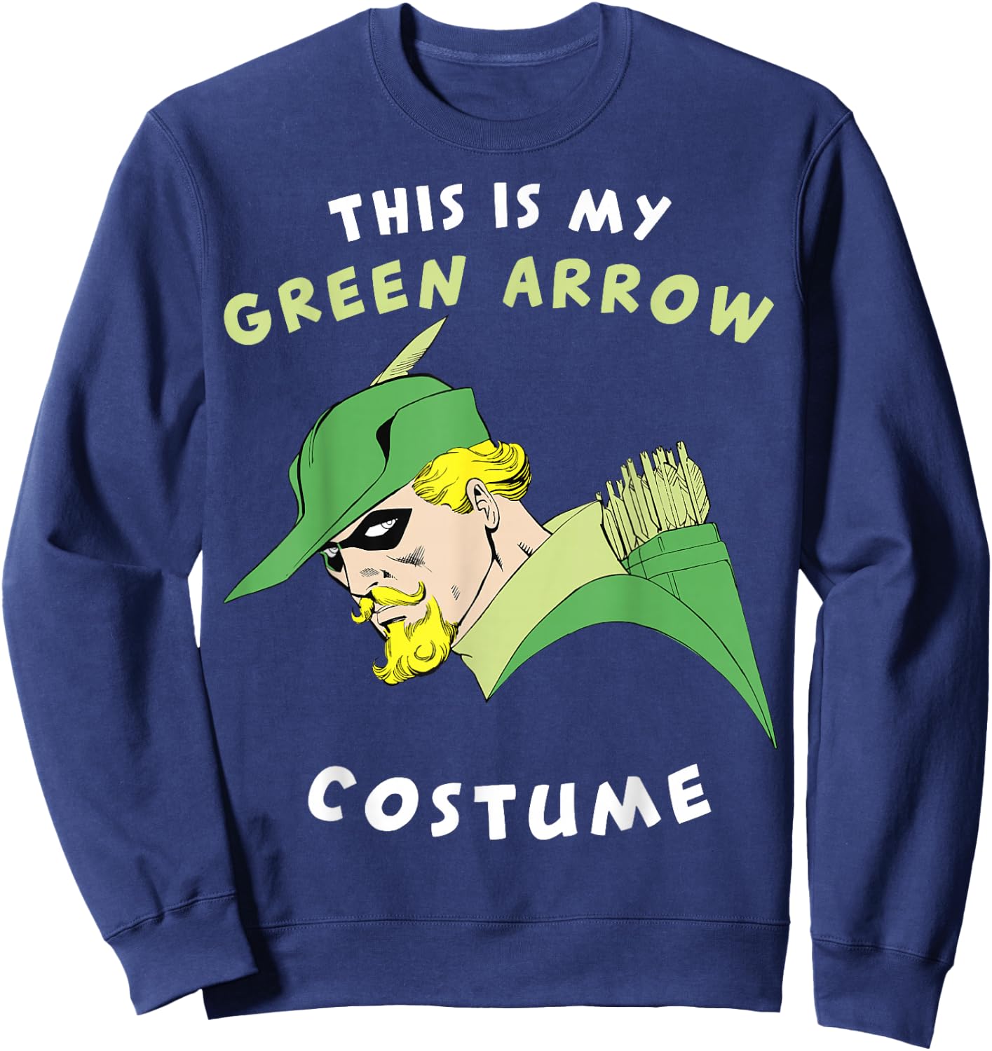 DC Comics This is My Green Arrow Costume Text Sweatshirt - Sweatshirt | Navy