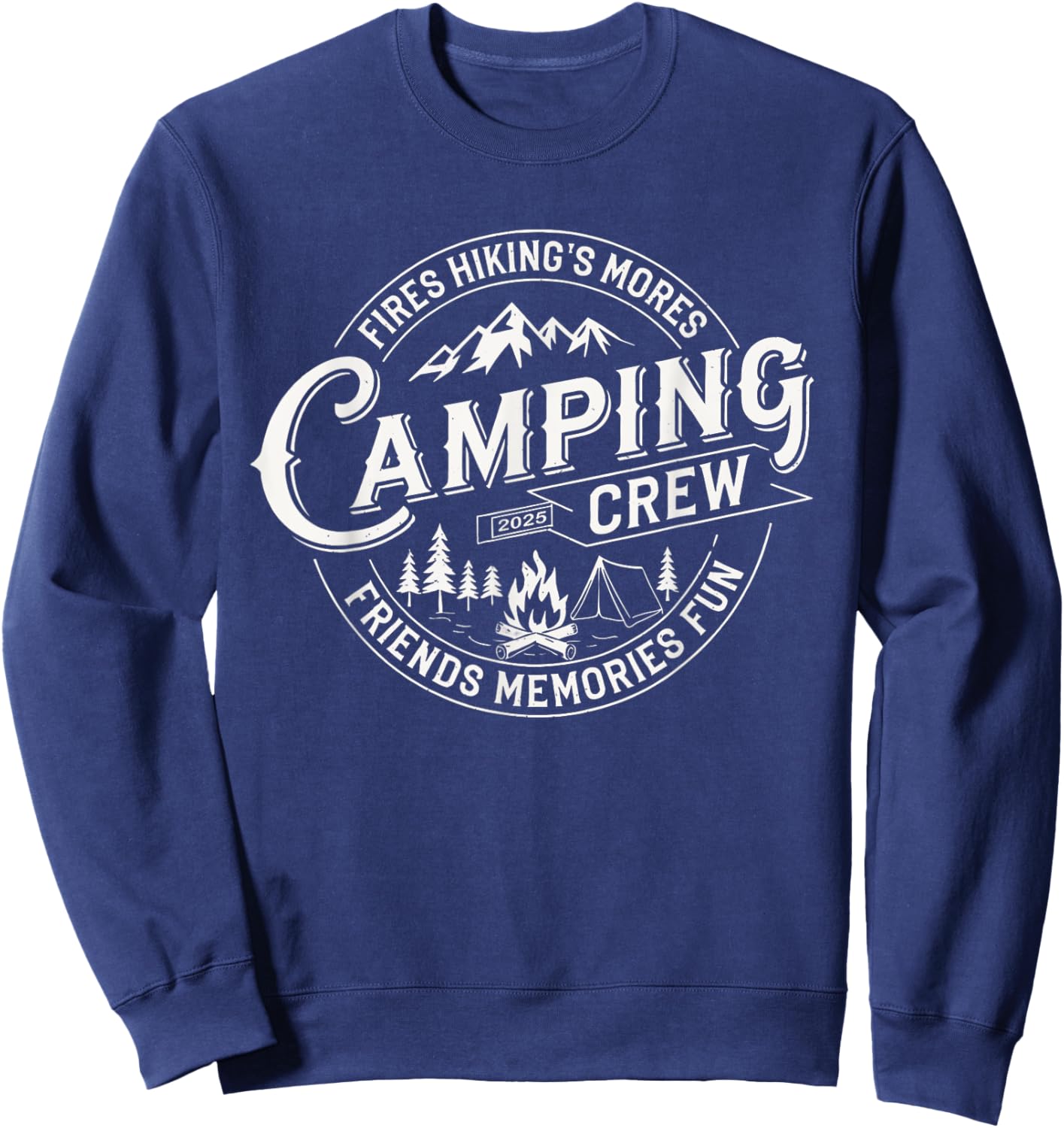 Camping Crew 2025 Matching for Family Camper Kid Girl Boy Sweatshirt - Sweatshirt | Navy