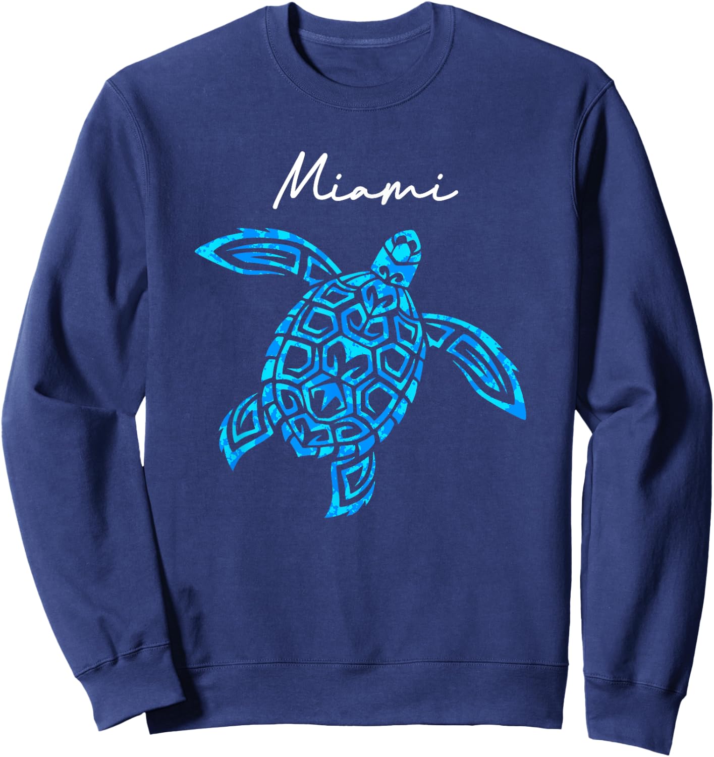 Miami Florida Sea Turtle Beach Vacation Souvenir Boys Girls Sweatshirt - Sweatshirt | Navy