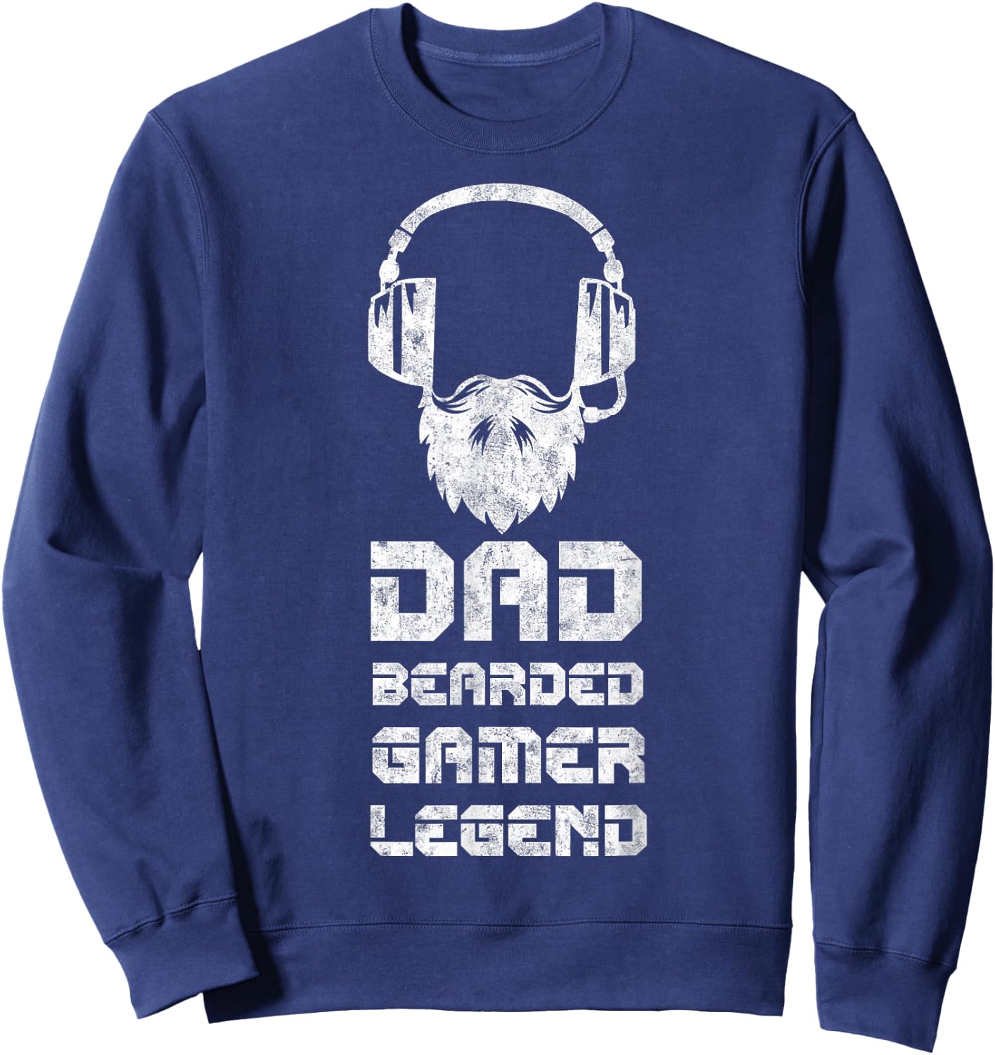 Dad Bearded Gamer Father's Day Humor Bearded Daddy Gamer Sweatshirt - Sweatshirt | Navy