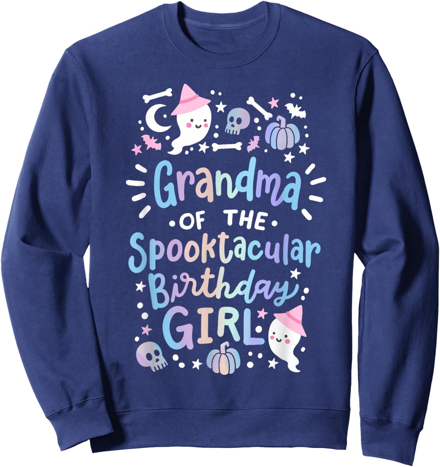 Grandma of the Spooktacular Birthday Girl Halloween Family Sweatshirt - Sweatshirt | Navy
