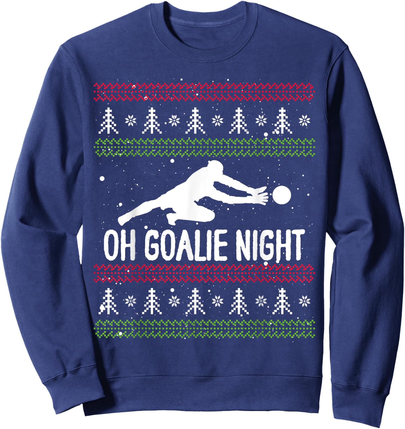 Christmas Soccer Player Xmas Day Goalkeeper Santa Claus Sweatshirt - Sweatshirt | Navy